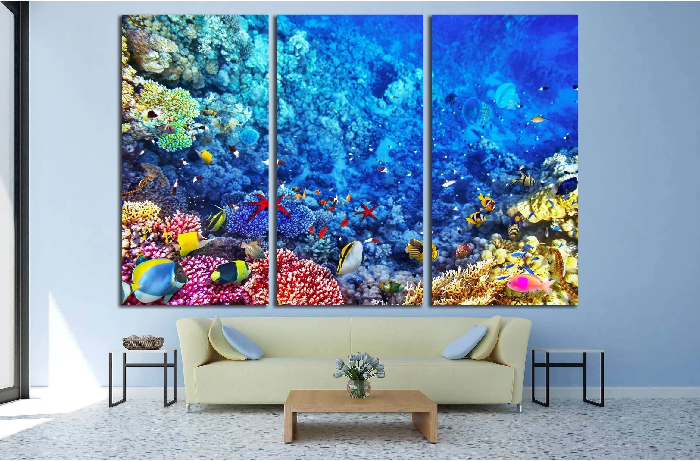 Underwater world №3068 Ready to Hang Canvas Print - Zellart Canvas Prints ALL_Products, s-3068