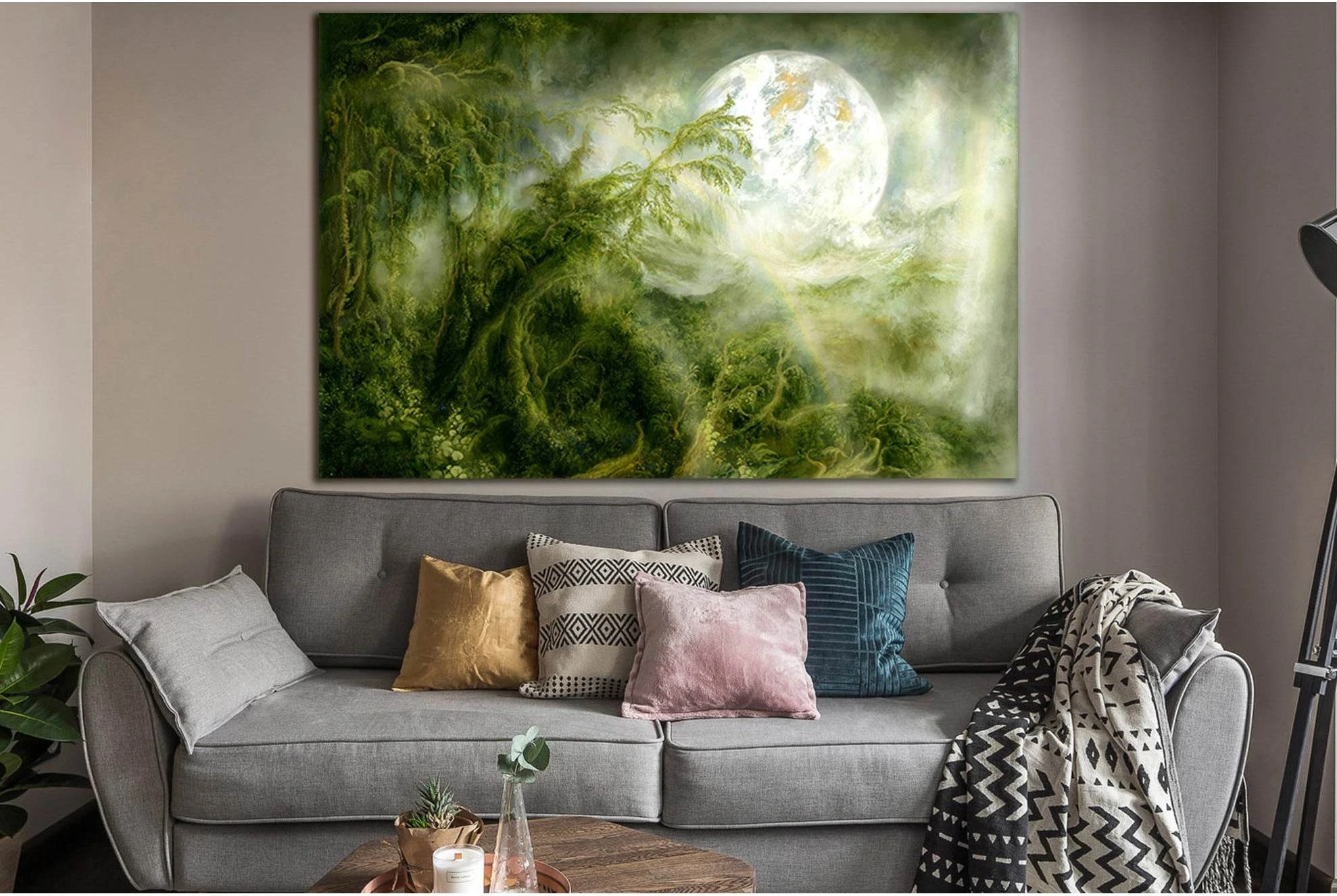 Unearthly Nature Planet View №SL967 Ready to Hang Canvas Print - Zellart Canvas Prints 0new, ALL_Products, Astronomy & Space Canvas Wall Art
