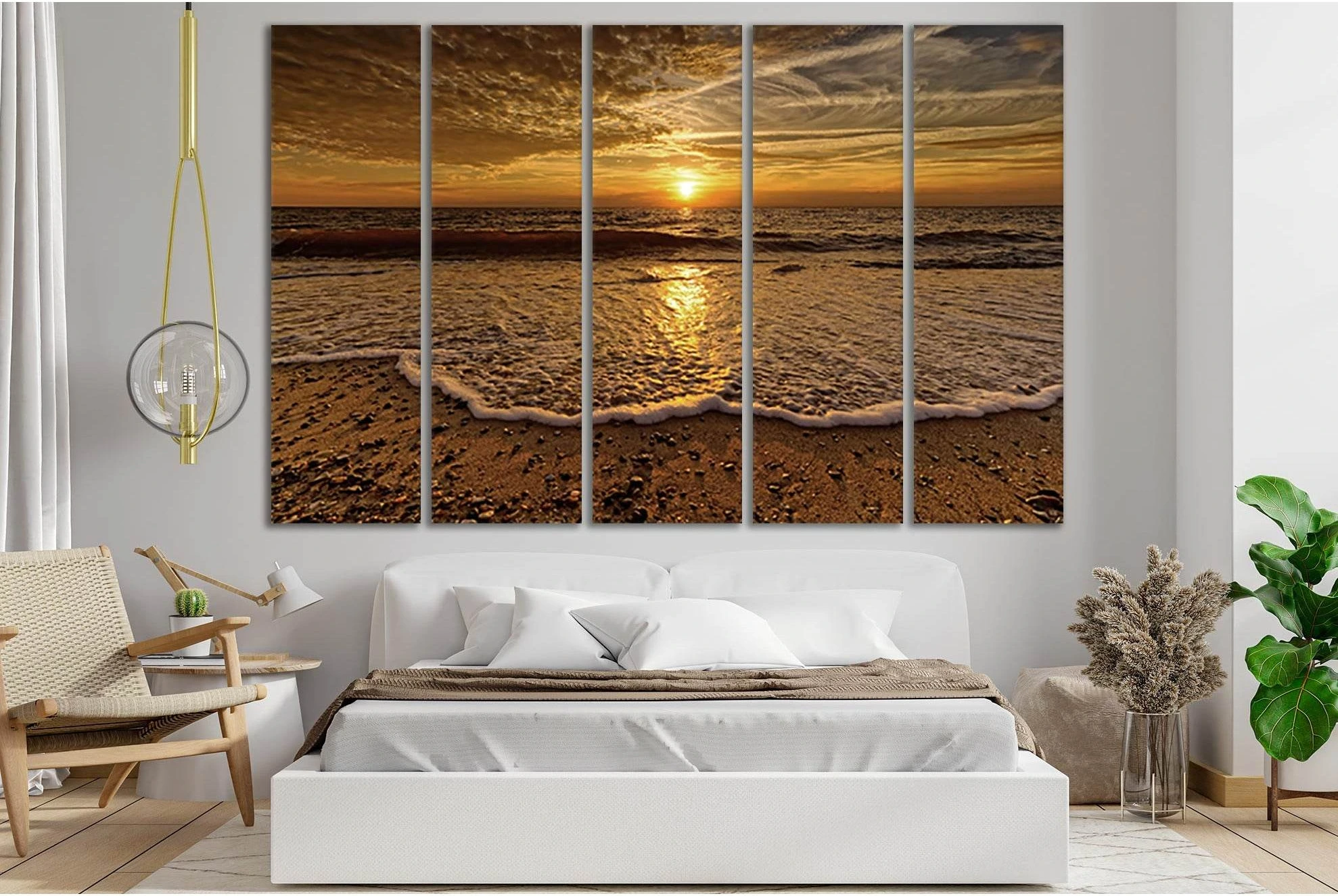 Unearthly Sea Sunset №SL111 Ready to Hang Canvas Print - Zellart Canvas Prints 0new, ALL_Products, Beach Ocean & Waves