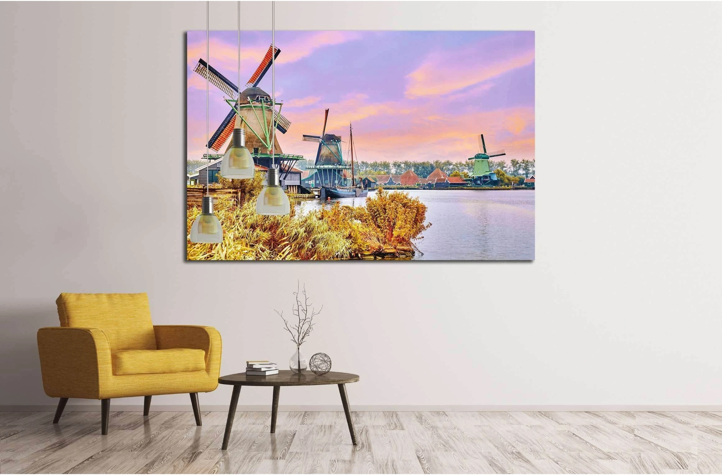 Unique old, authentic, real working windmills in the suburbs of Amsterdam, the Netherlands. №2305 Ready to Hang Canvas Print - Zellart Canvas Prints ALL_Products, s-2305