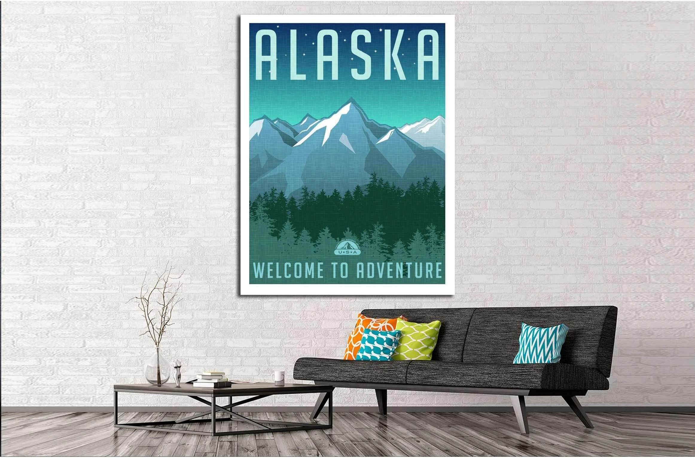 United States, Alaska mountain landscape №4575 Ready to Hang Canvas Print - Zellart Canvas Prints ALL_Products, s-4575