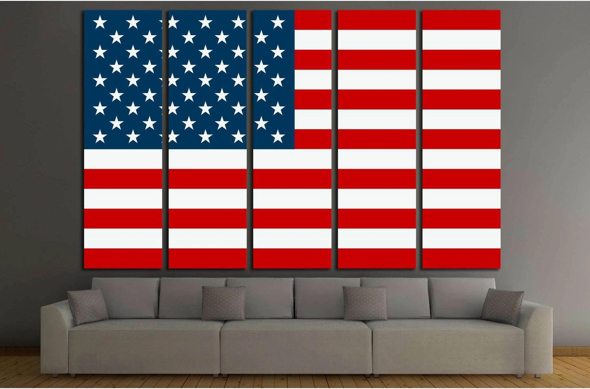 United States flag №693 Ready to Hang Canvas Print - Zellart Canvas Prints ALL_Products, s-693