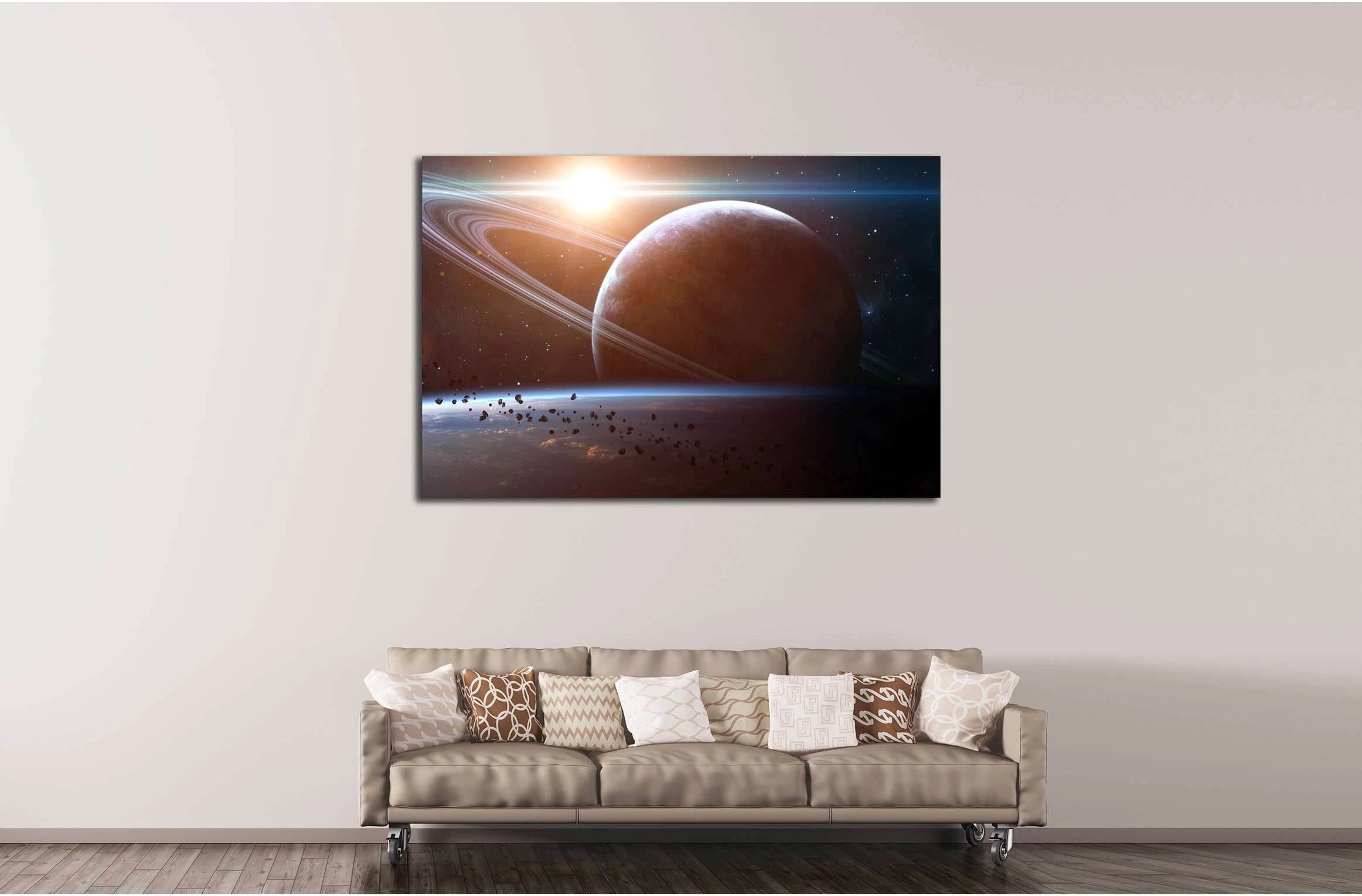Universe scene with planets. Elements furnished by NASA №2438 Ready to Hang Canvas Print - Zellart Canvas Prints ALL_Products, s-2438