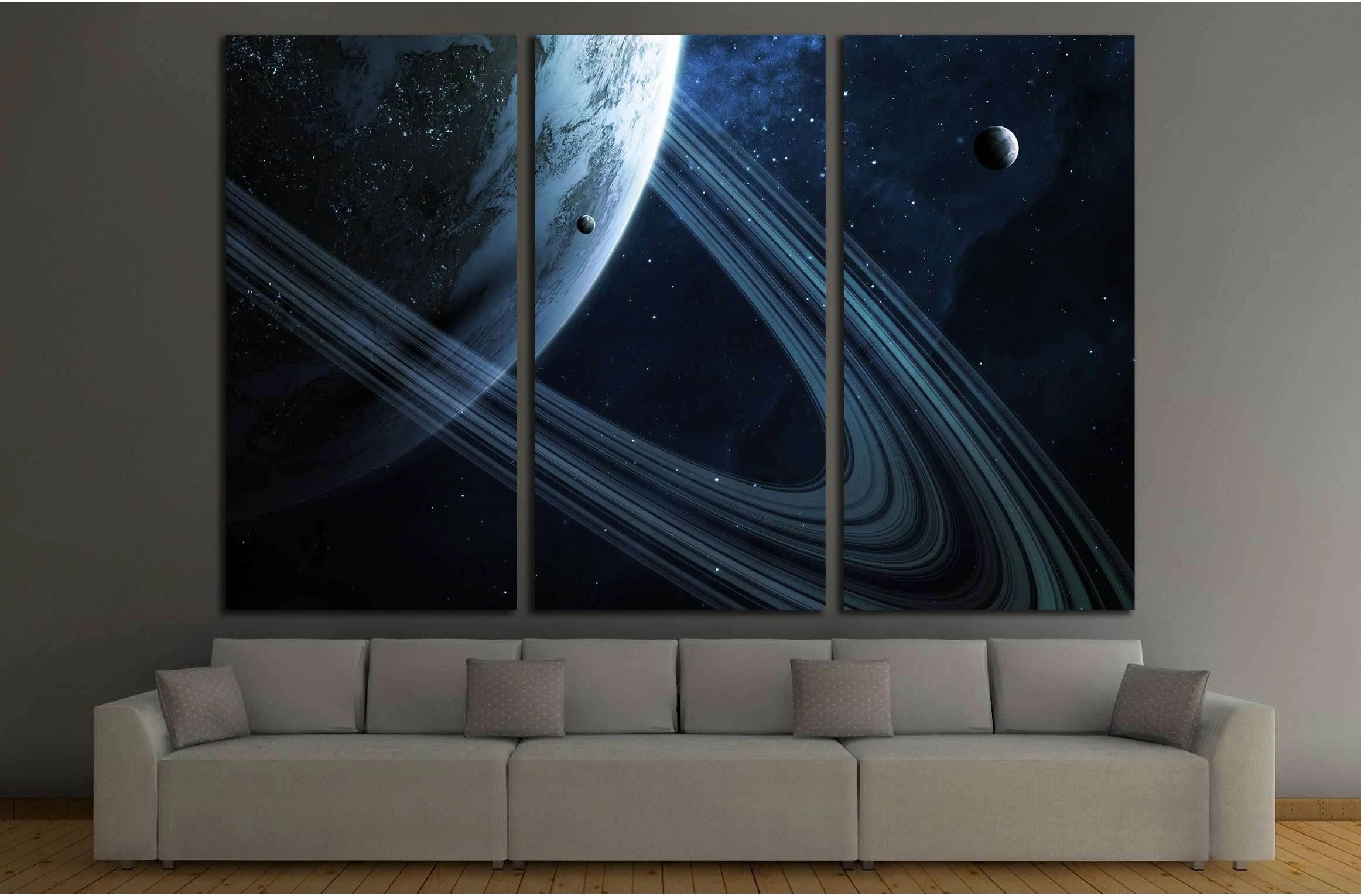 Universe scene with planets, stars and galaxies. №2440 Ready to Hang Canvas Print - Zellart Canvas Prints ALL_Products, s-2440