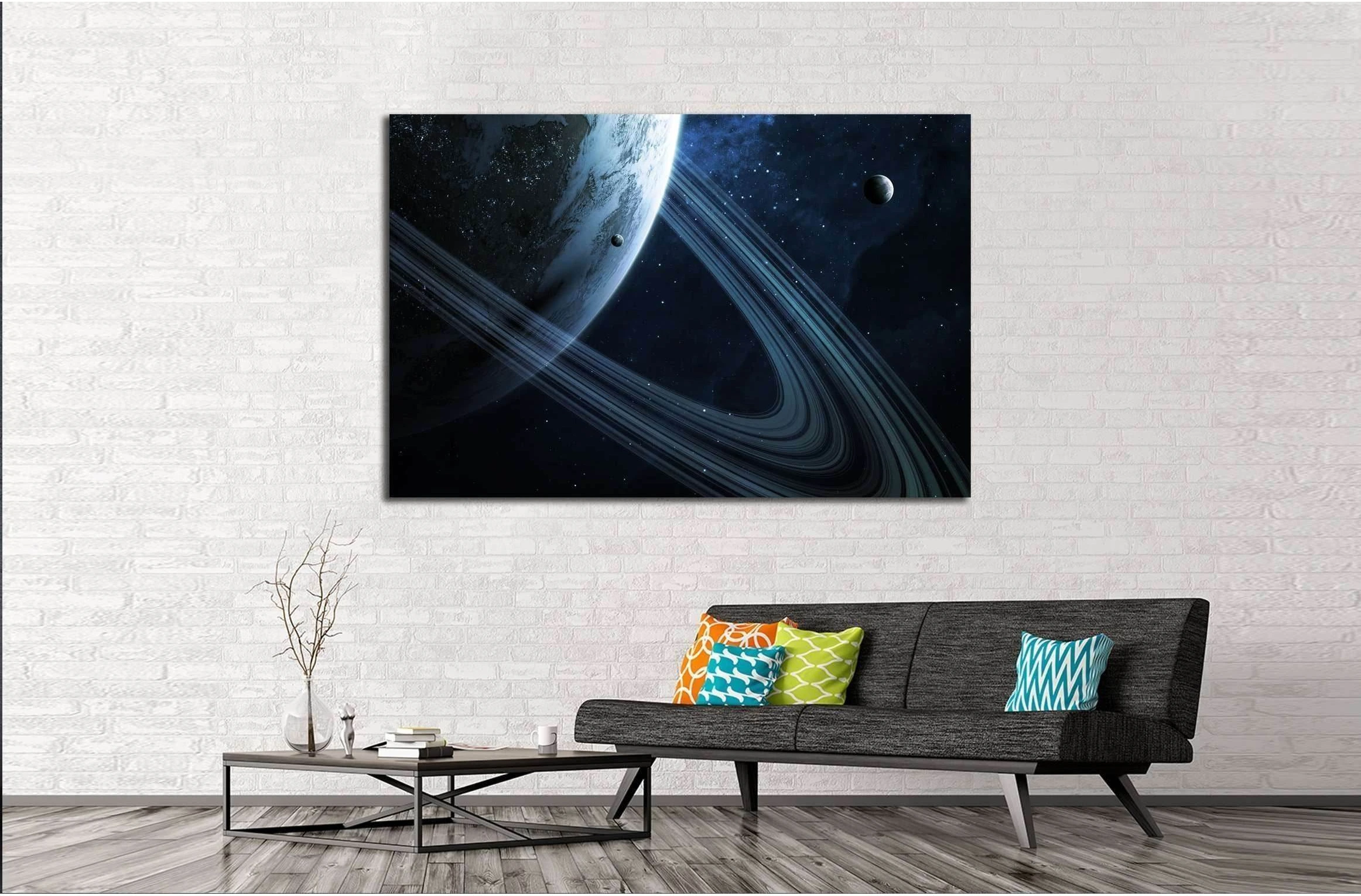 Universe scene with planets, stars and galaxies. №2440 Ready to Hang Canvas Print - Zellart Canvas Prints ALL_Products, s-2440