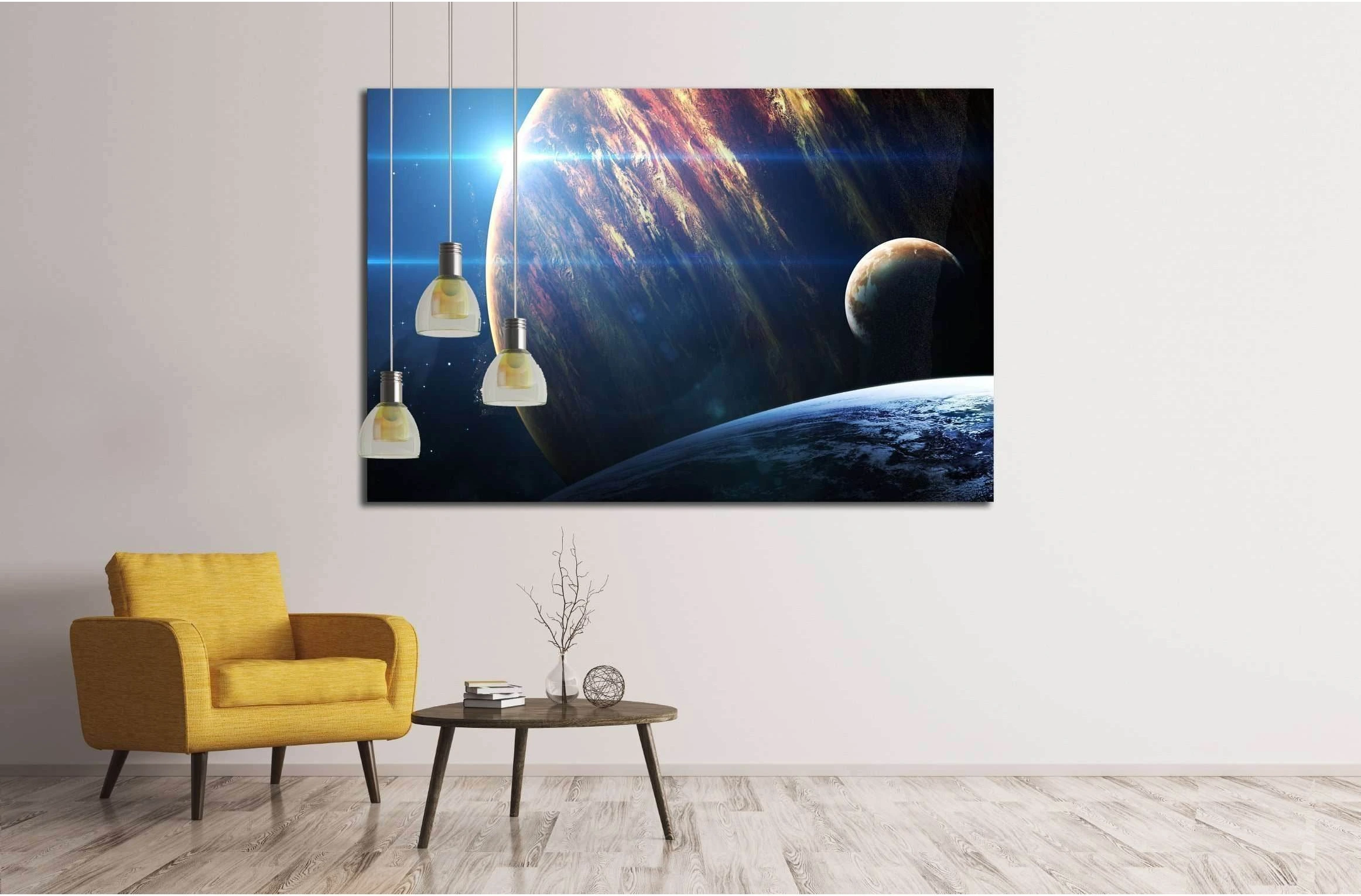 Universe scene with planets, stars and galaxies in outer space №2434 Ready to Hang Canvas Print - Zellart Canvas Prints ALL_Products, s-2434