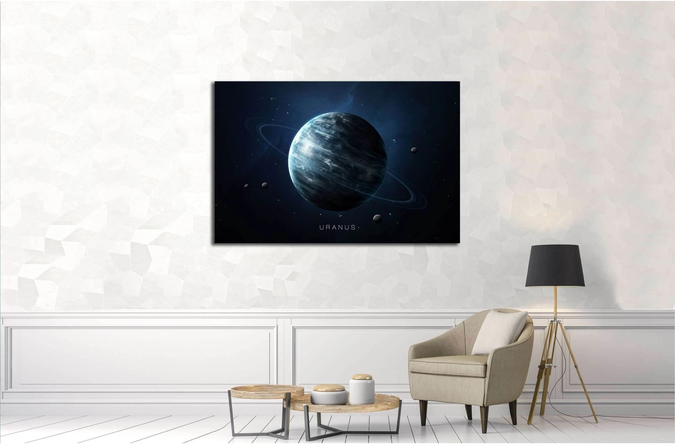 Uranus - High resolution 3D images presents planets of the solar system. №2443 Ready to Hang Canvas Print - Zellart Canvas Prints ALL_Products, s-2443