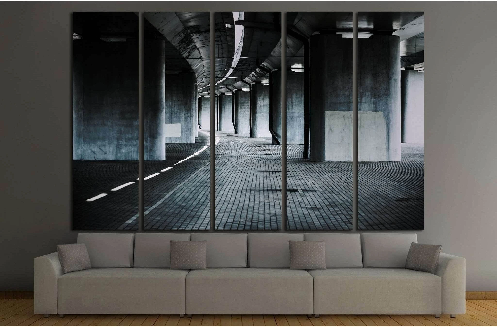 Urban background with big road bridge №1432 Ready to Hang Canvas Print - Zellart Canvas Prints ALL_Products, s-1432