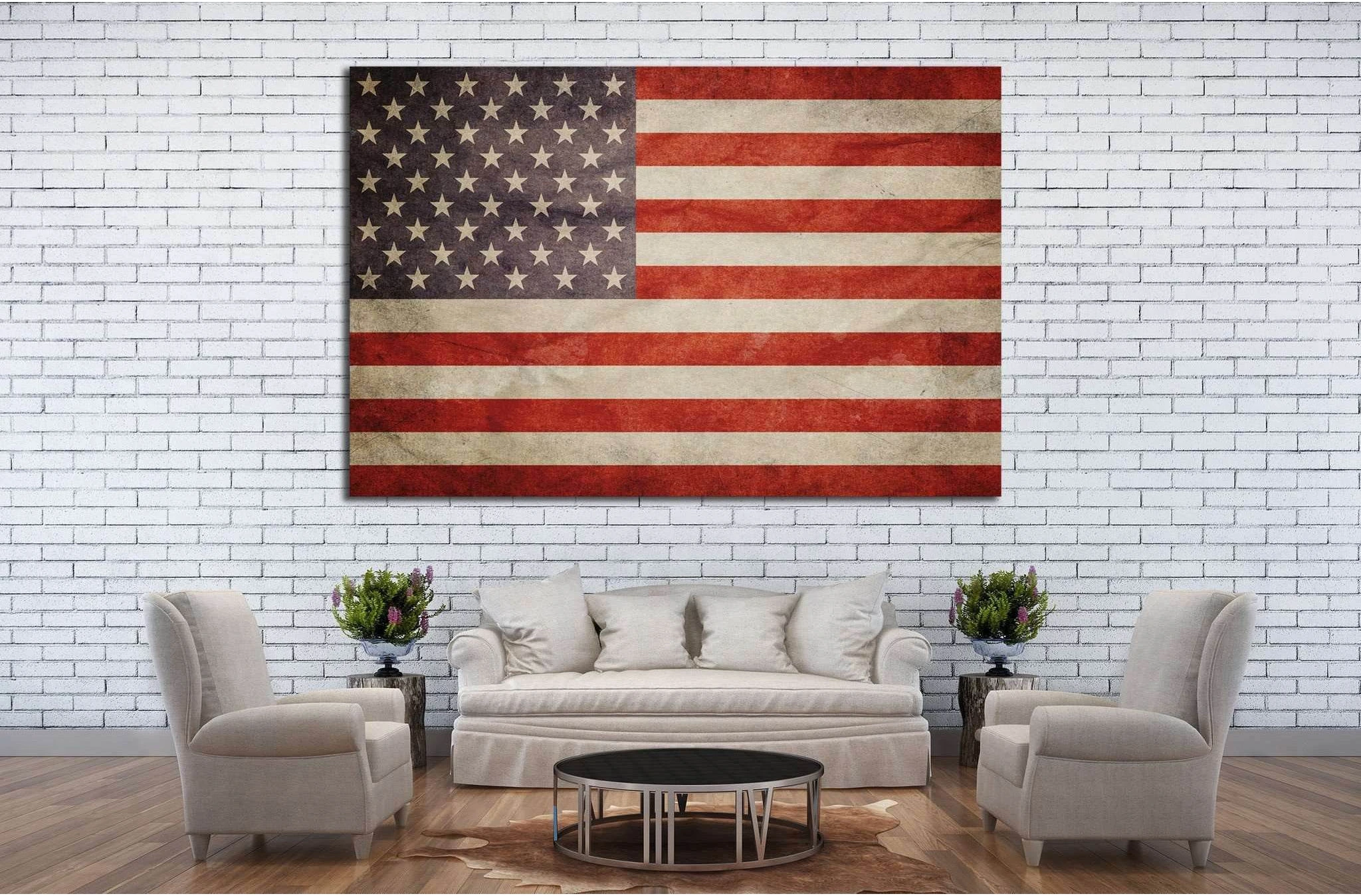 USA Flag №672 Ready to Hang Canvas Print - Zellart Canvas Prints ALL_Products, s-672