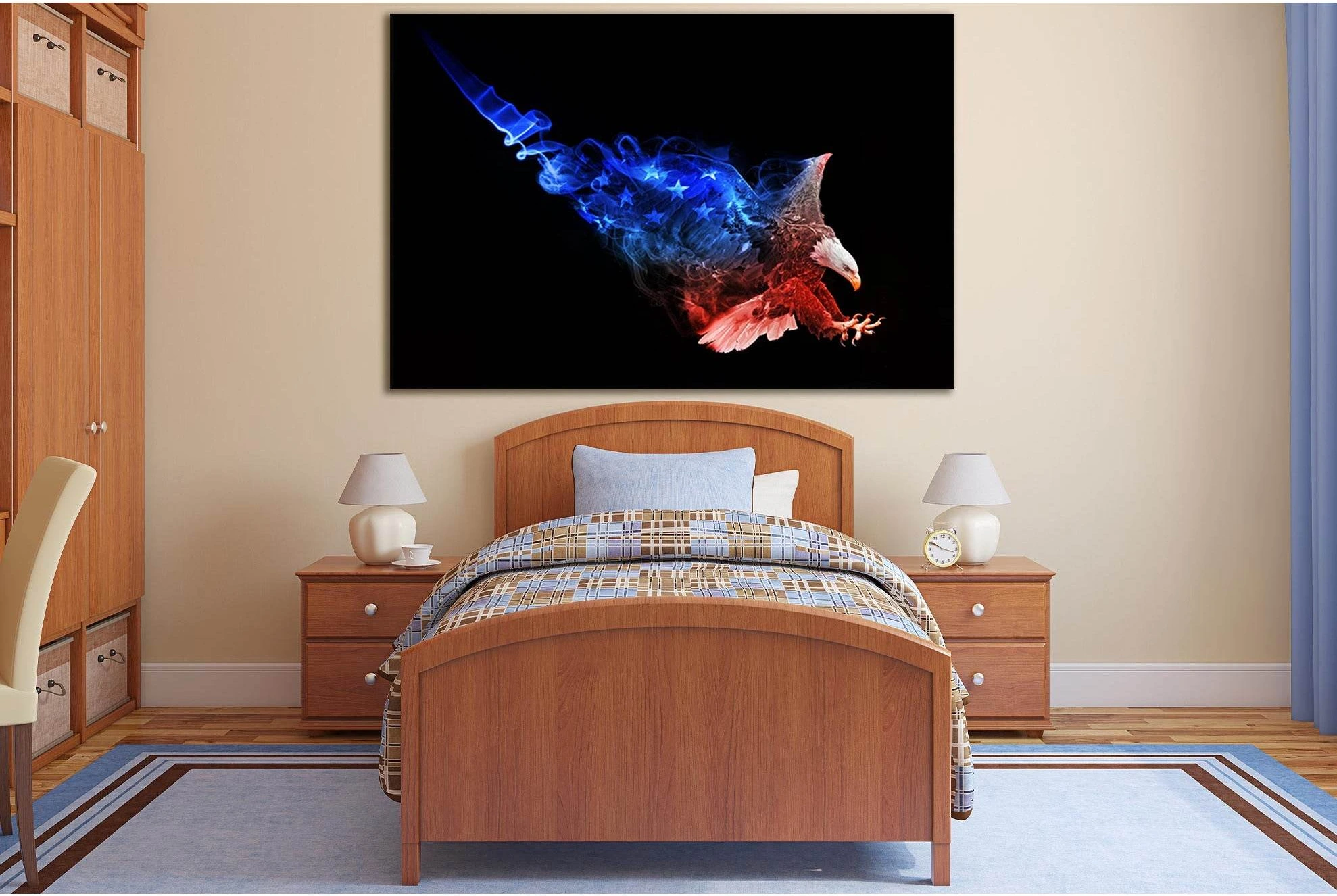 USA Flag Bald Eagle №SL1195 Ready to Hang Canvas Print - Zellart Canvas Prints 0new, ALL_Products, Flags