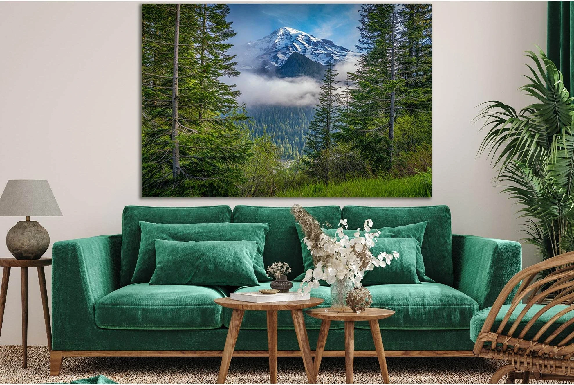 USA Mount Rainier National Park №SL1076 Ready to Hang Canvas Print - Zellart Canvas Prints 0new, ALL_Products, Trees Wall Art