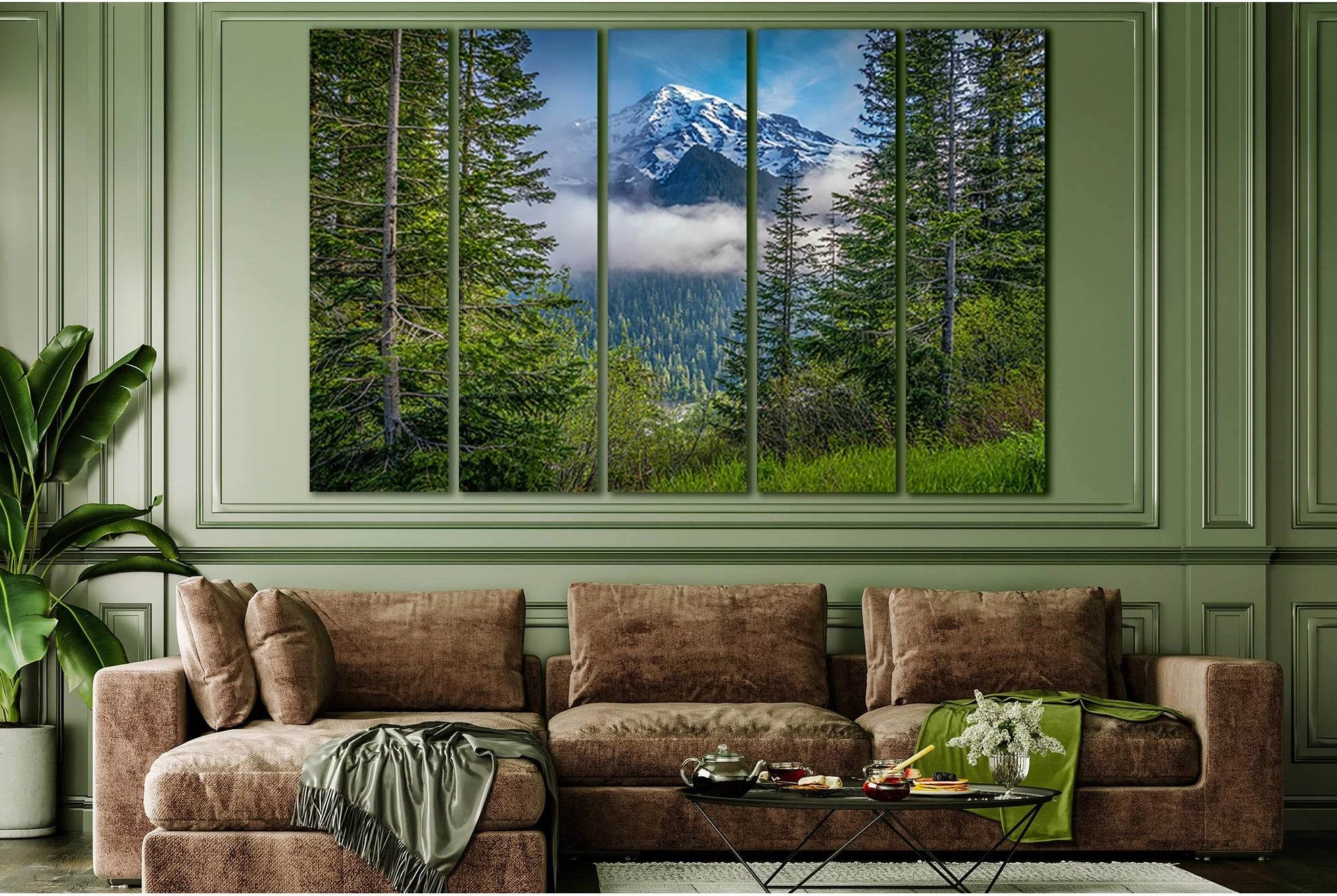 USA Mount Rainier National Park №SL1076 Ready to Hang Canvas Print - Zellart Canvas Prints 0new, ALL_Products, Trees Wall Art
