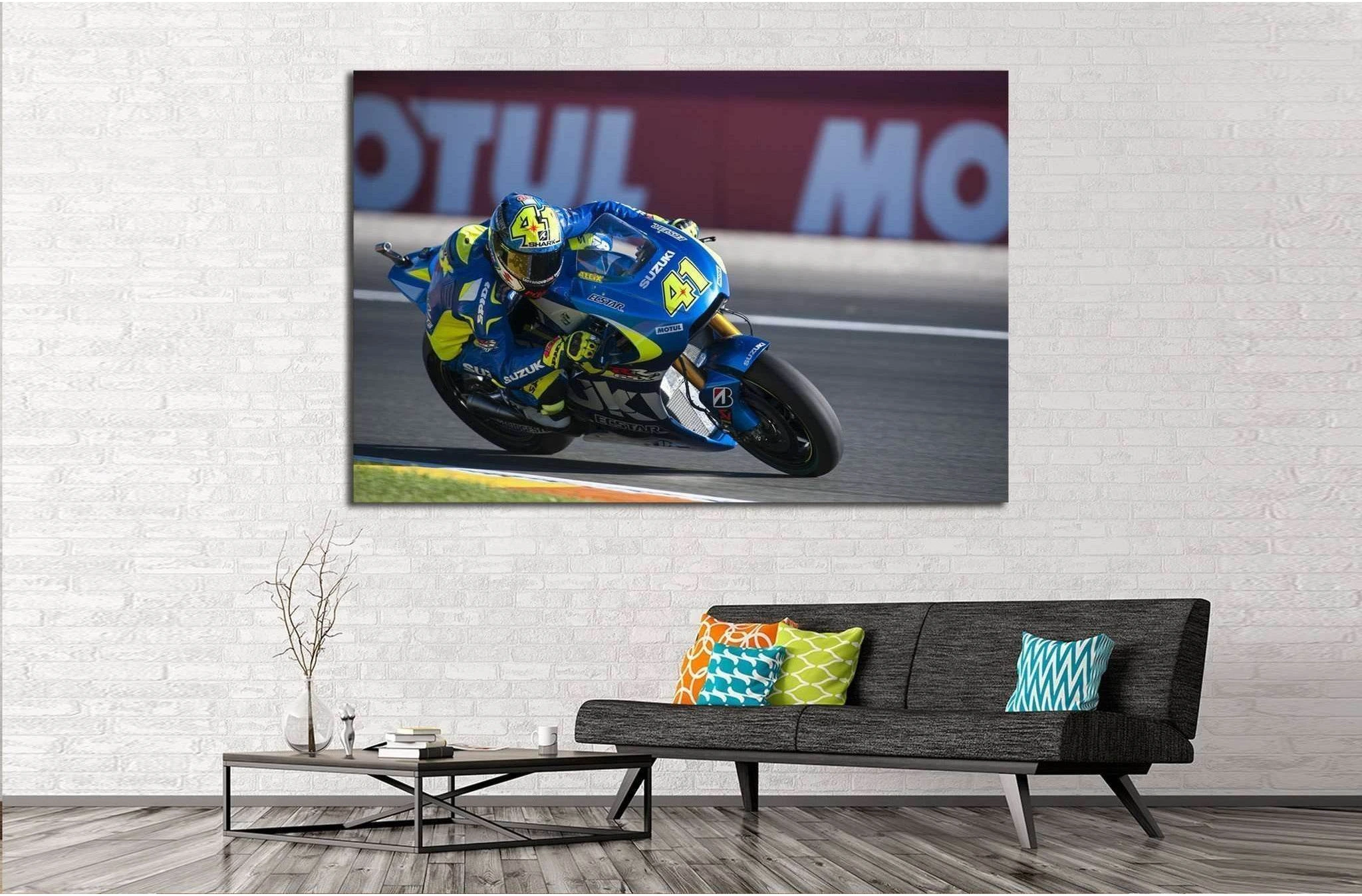 VALENCIA, SPAIN, Aleix Espargaro during Valencia MotoGP №1872 Ready to Hang Canvas Print - Zellart Canvas Prints ALL_Products, s-1872