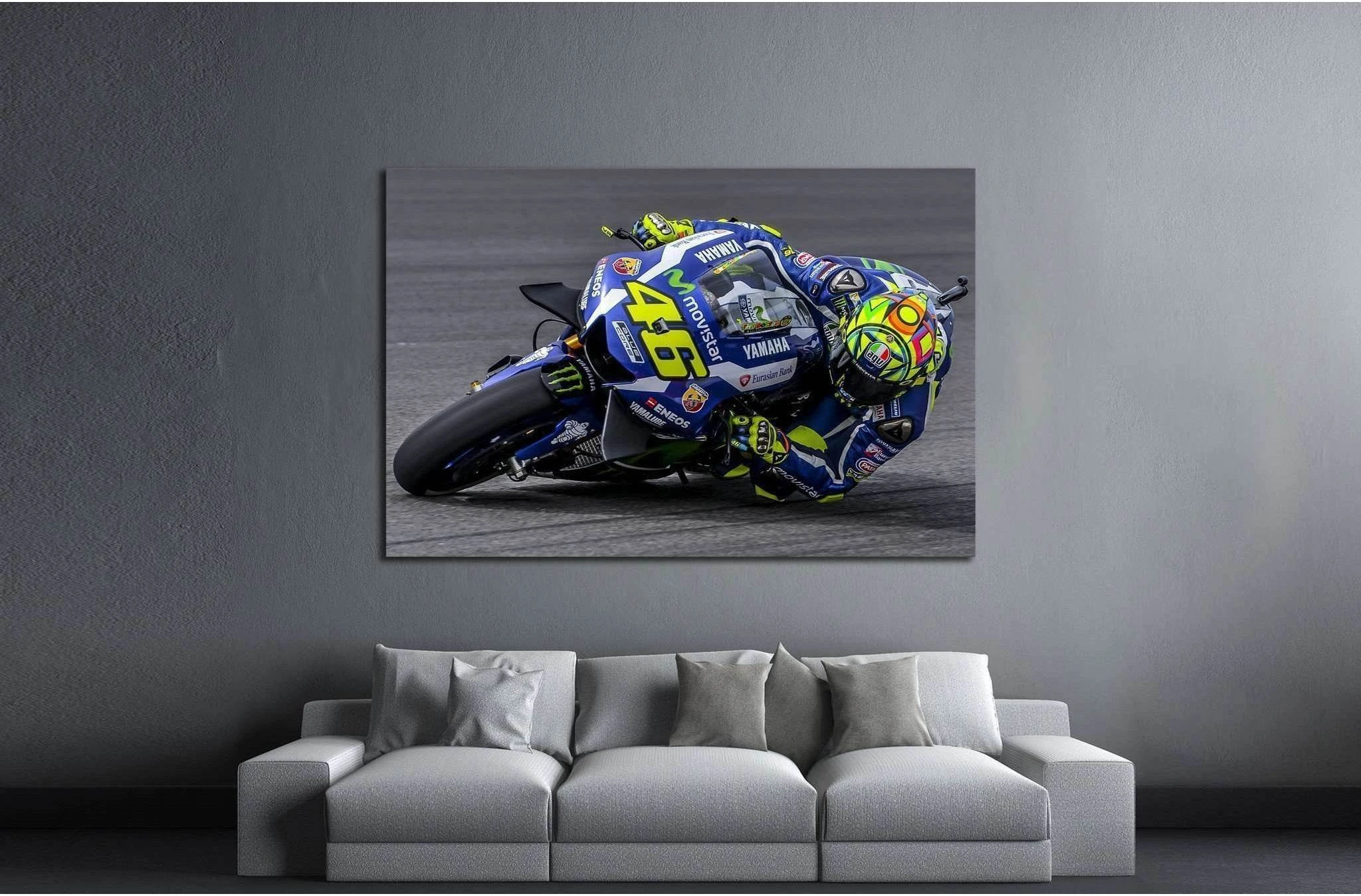 Valentino Rossi during Shell Malaysia Motorcycle Grand Prix (GP) 2016 №1881 Ready to Hang Canvas Print - Zellart Canvas Prints ALL_Products, s-1881