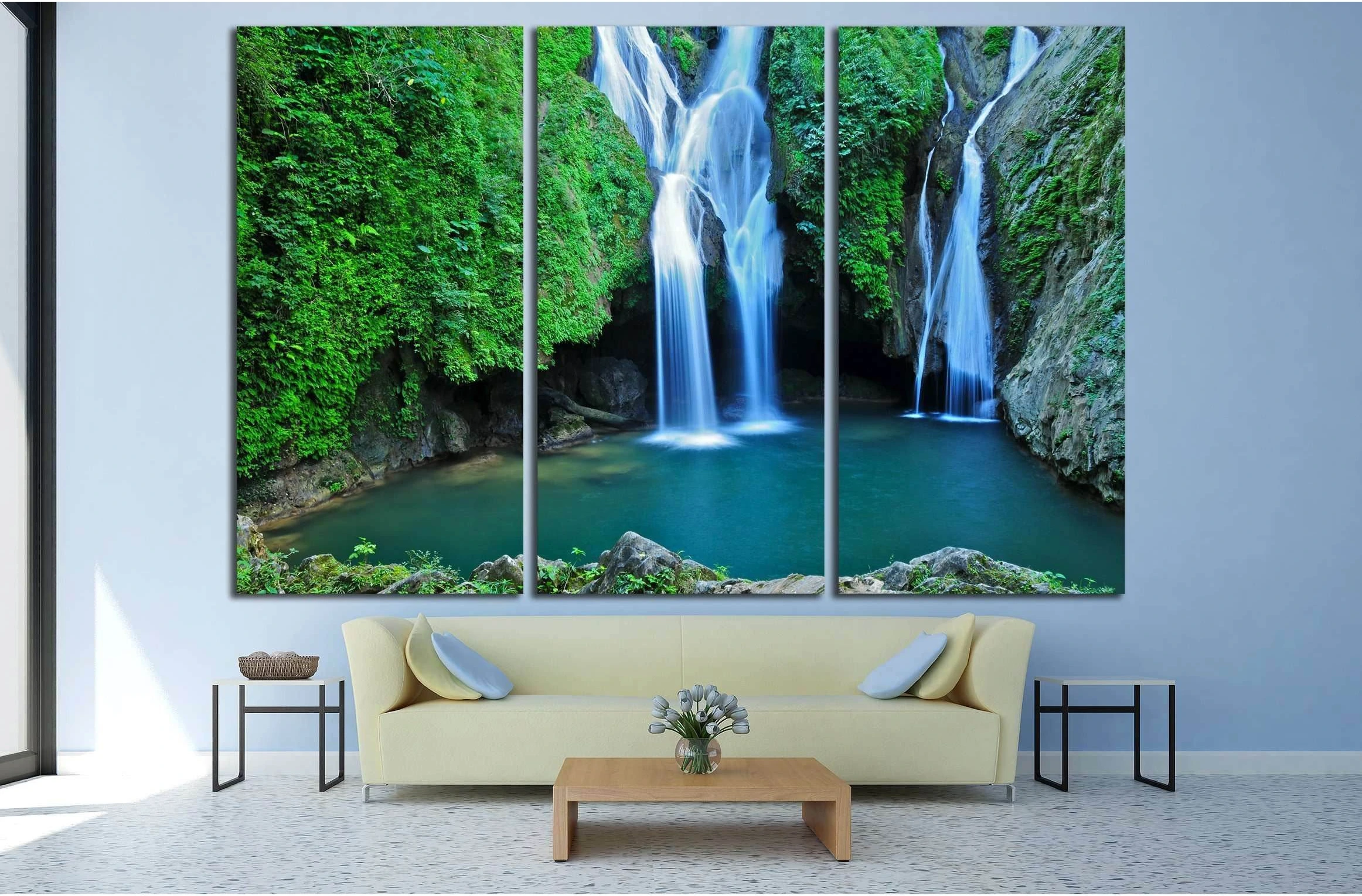 Vegas grande waterfall in Topes de Collante, Trinidad, Cuba №2686 Ready to Hang Canvas Print - Zellart Canvas Prints ALL_Products, s-2686, Waterfall
