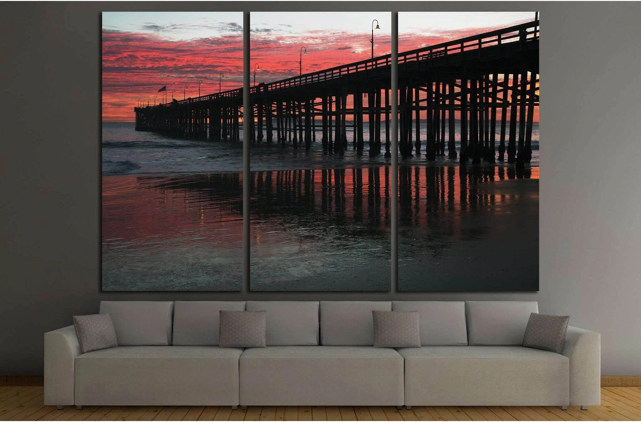 Ventura Pier at sunset, Ventura, California, USA №2052 Ready to Hang Canvas Print - Zellart Canvas Prints ALL_Products, s-2052