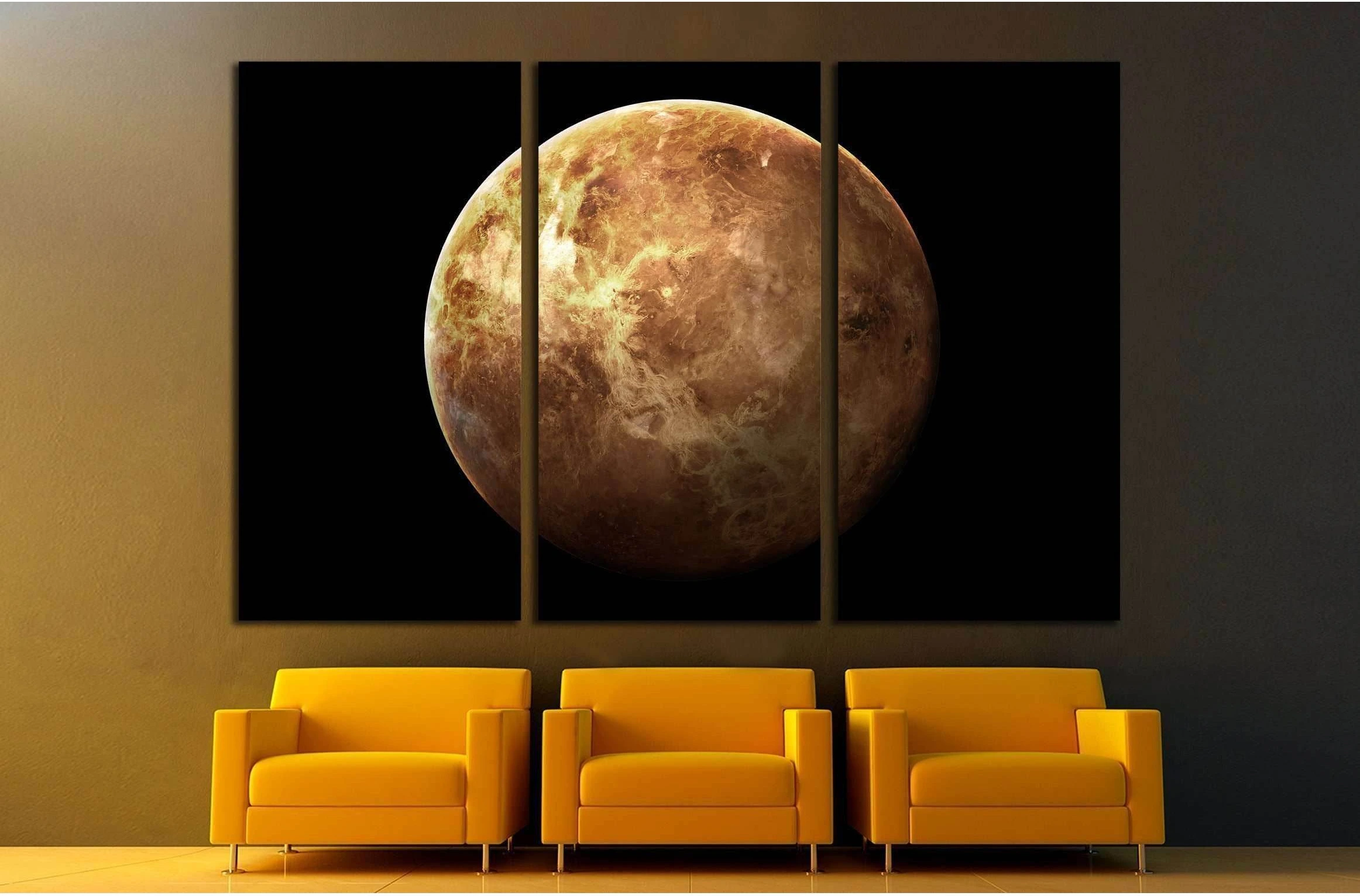 Venus - High resolution 3D images presents planets of the solar system. №2439 Ready to Hang Canvas Print - Zellart Canvas Prints ALL_Products, s-2439