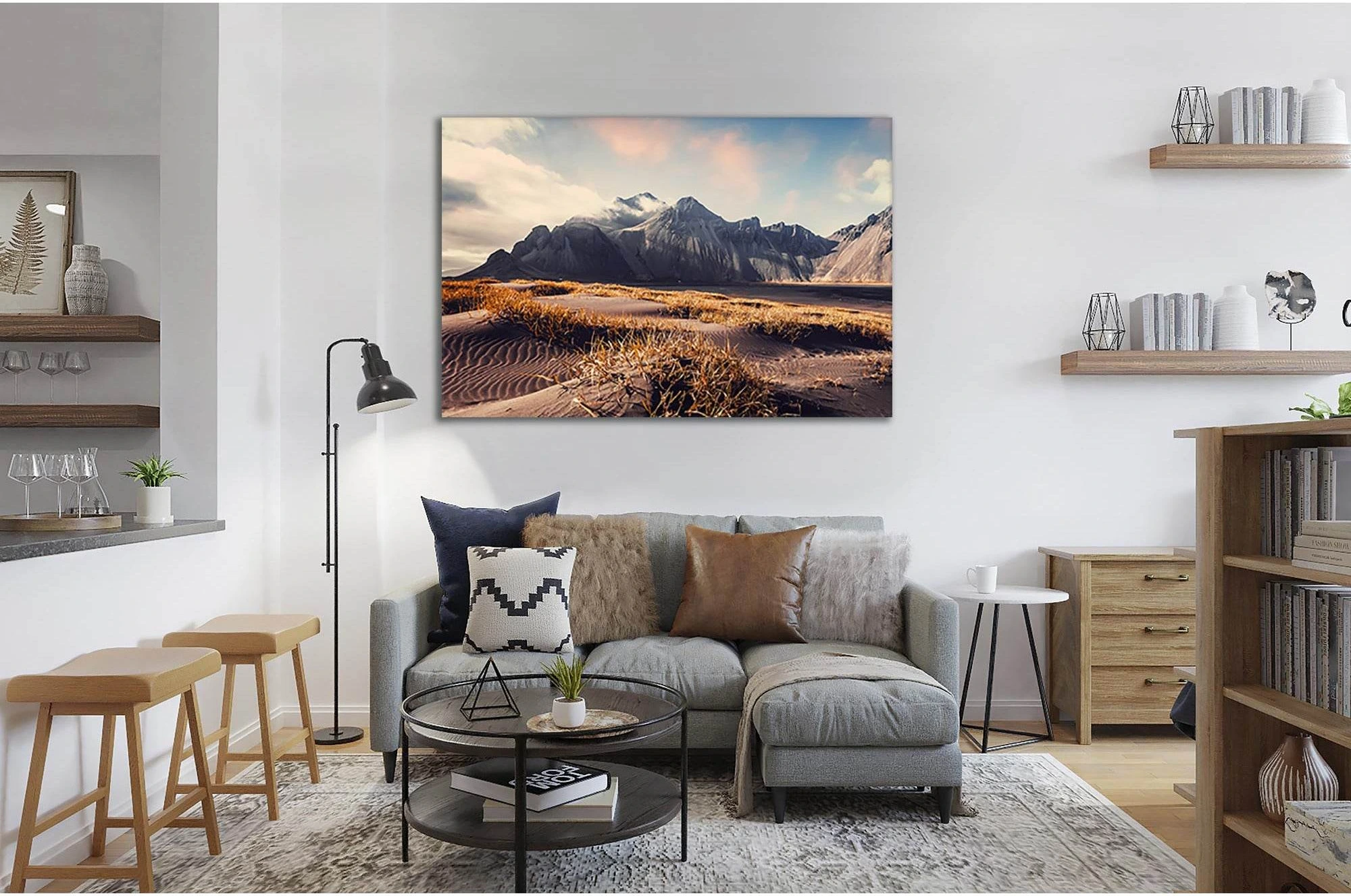 Vestrahorn Mountaine №Sl17 Ready to Hang Canvas Print - Zellart Canvas Prints 0new, ALL_Products, Nature & Landscapes Canvas Print