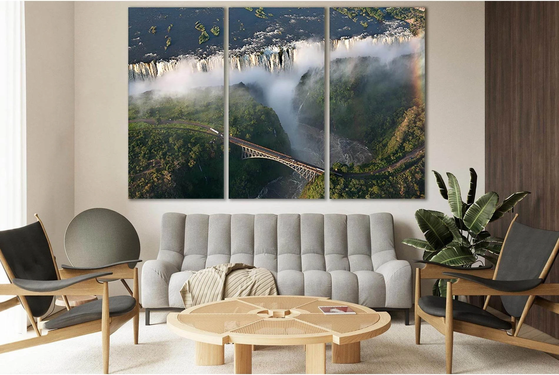 Victoria Falls Top View №SL476 Ready to Hang Canvas Print - Zellart Canvas Prints 0new, ALL_Products, Waterfall, Waterfall Wall Art