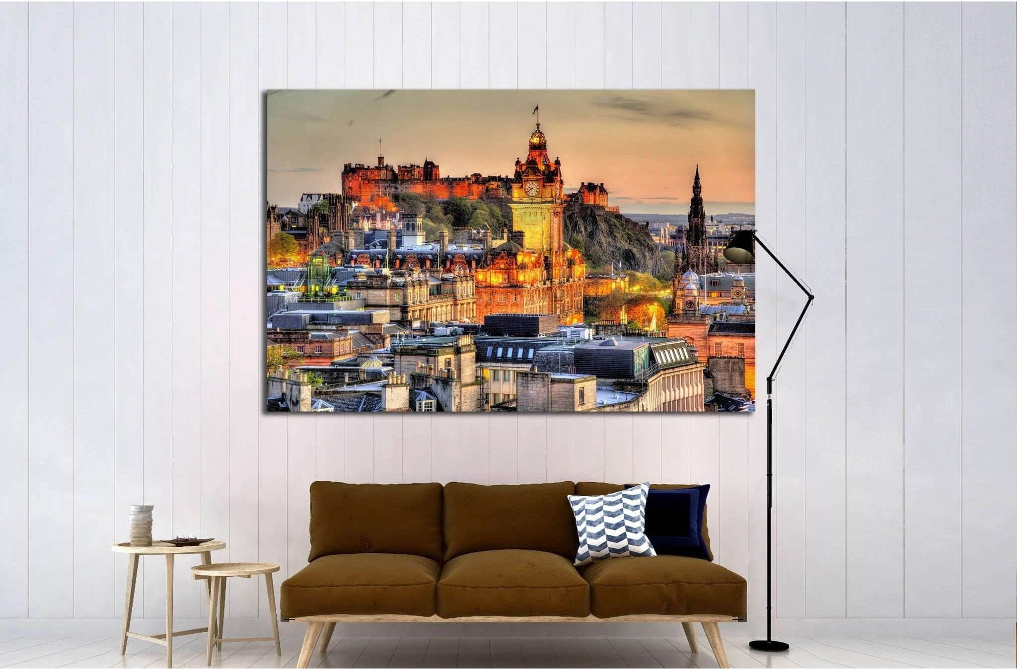 View from Calton Hill towards Edinburgh Castle - Scotland №1794 Ready to Hang Canvas Print - Zellart Canvas Prints ALL_Products, s-1794