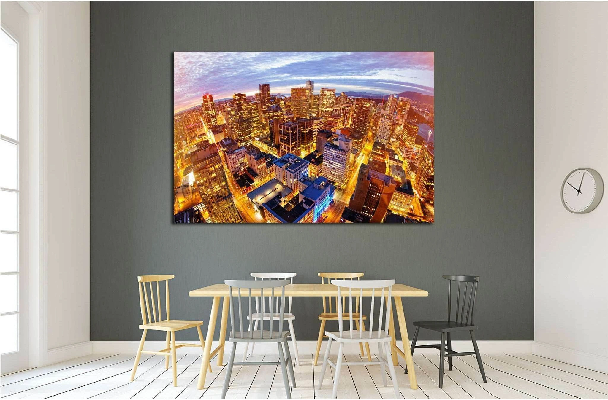 View from city tower in Vancouver №2043 Ready to Hang Canvas Print - Zellart Canvas Prints ALL_Products, s-2043