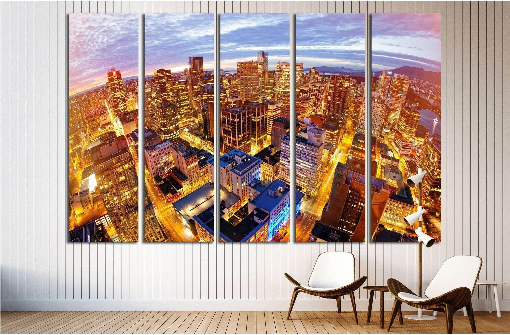 View from city tower in Vancouver №2043 Ready to Hang Canvas Print - Zellart Canvas Prints ALL_Products, s-2043