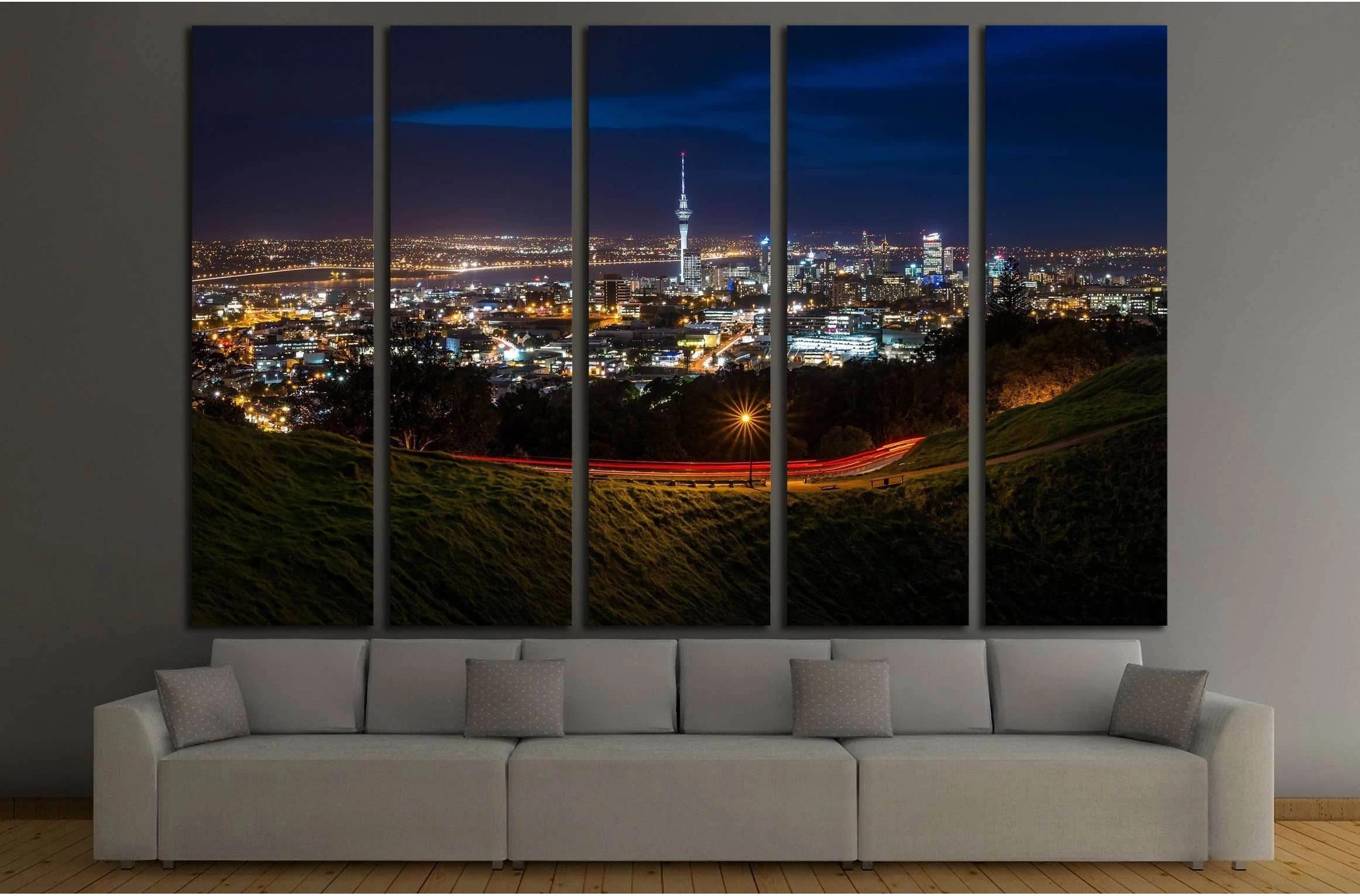 View of Auckland City from Mt Eden Summit №2297 Ready to Hang Canvas Print - Zellart Canvas Prints ALL_Products, s-2297
