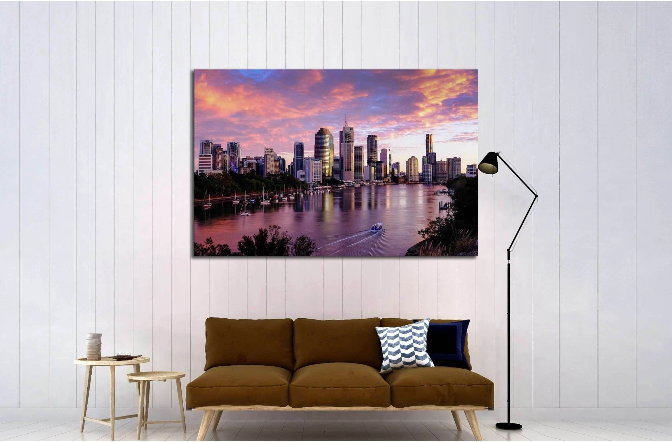 View of Brisbane City from Kangaroo Point cliffs №2329 Ready to Hang Canvas Print - Zellart Canvas Prints ALL_Products, s-2329