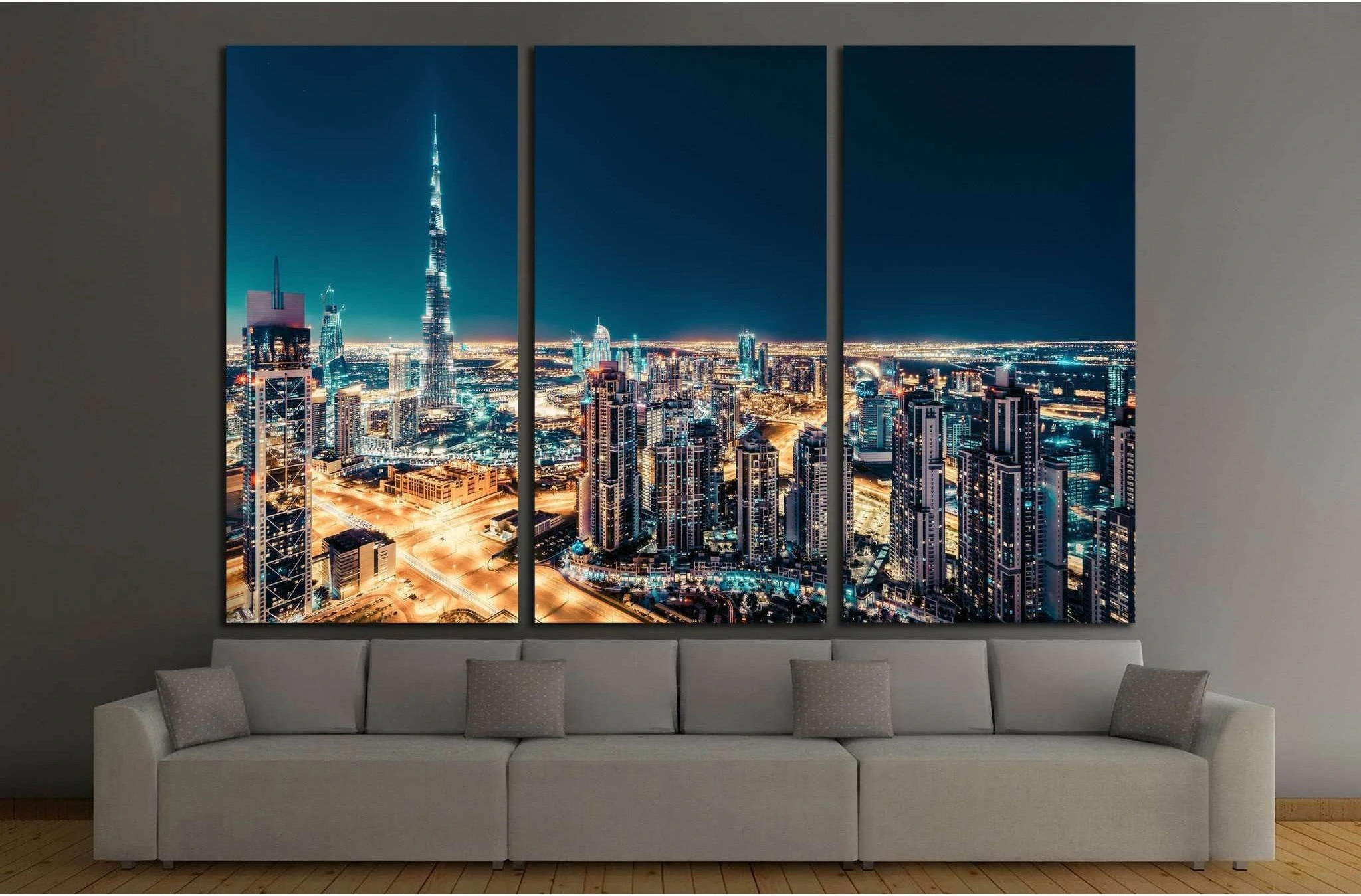 View of downtown Dubai, UAE №1270 Ready to Hang Canvas Print - Zellart Canvas Prints ALL_Products, s-1270