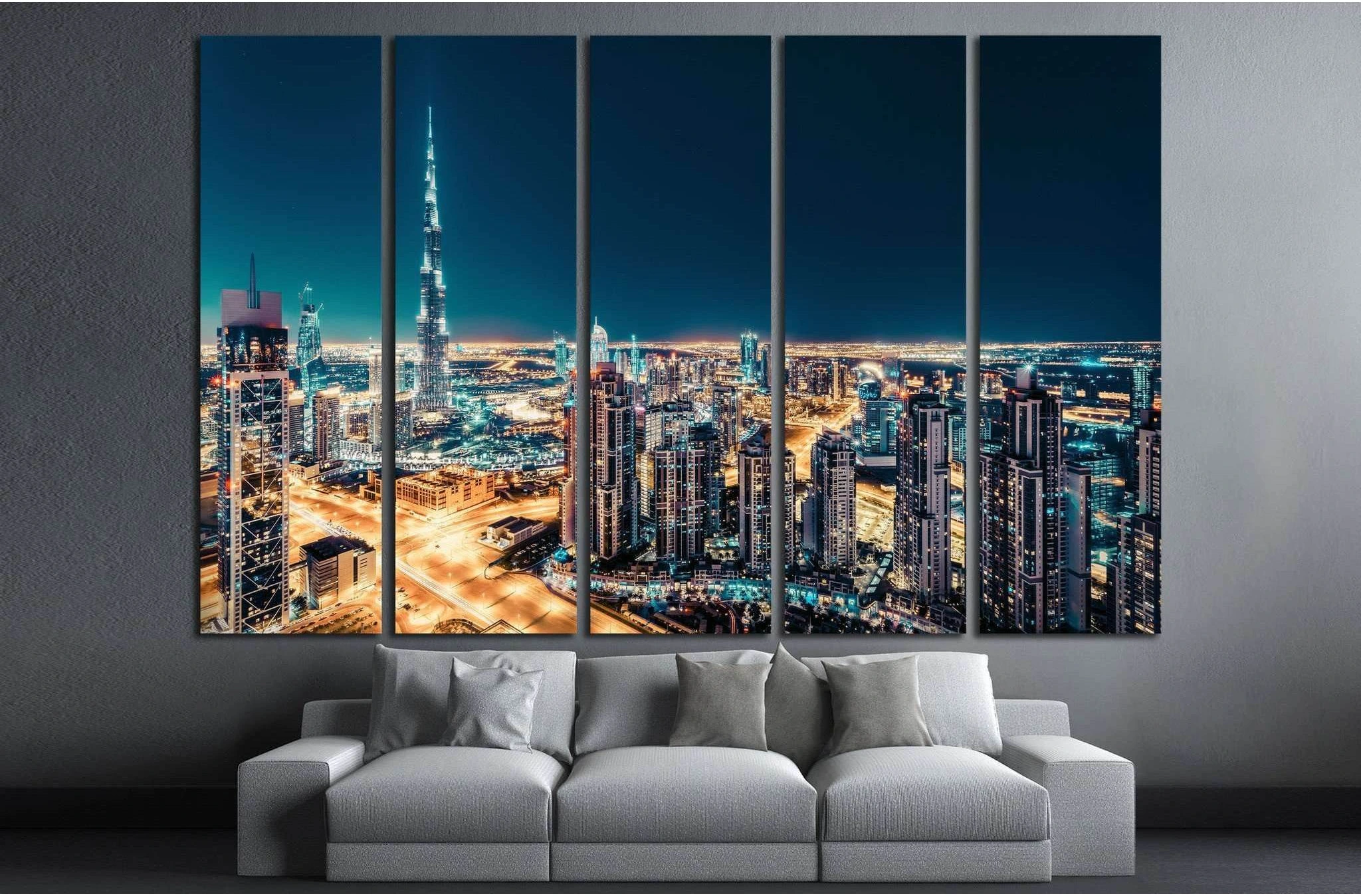 View of downtown Dubai, UAE №1270 Ready to Hang Canvas Print - Zellart Canvas Prints ALL_Products, s-1270