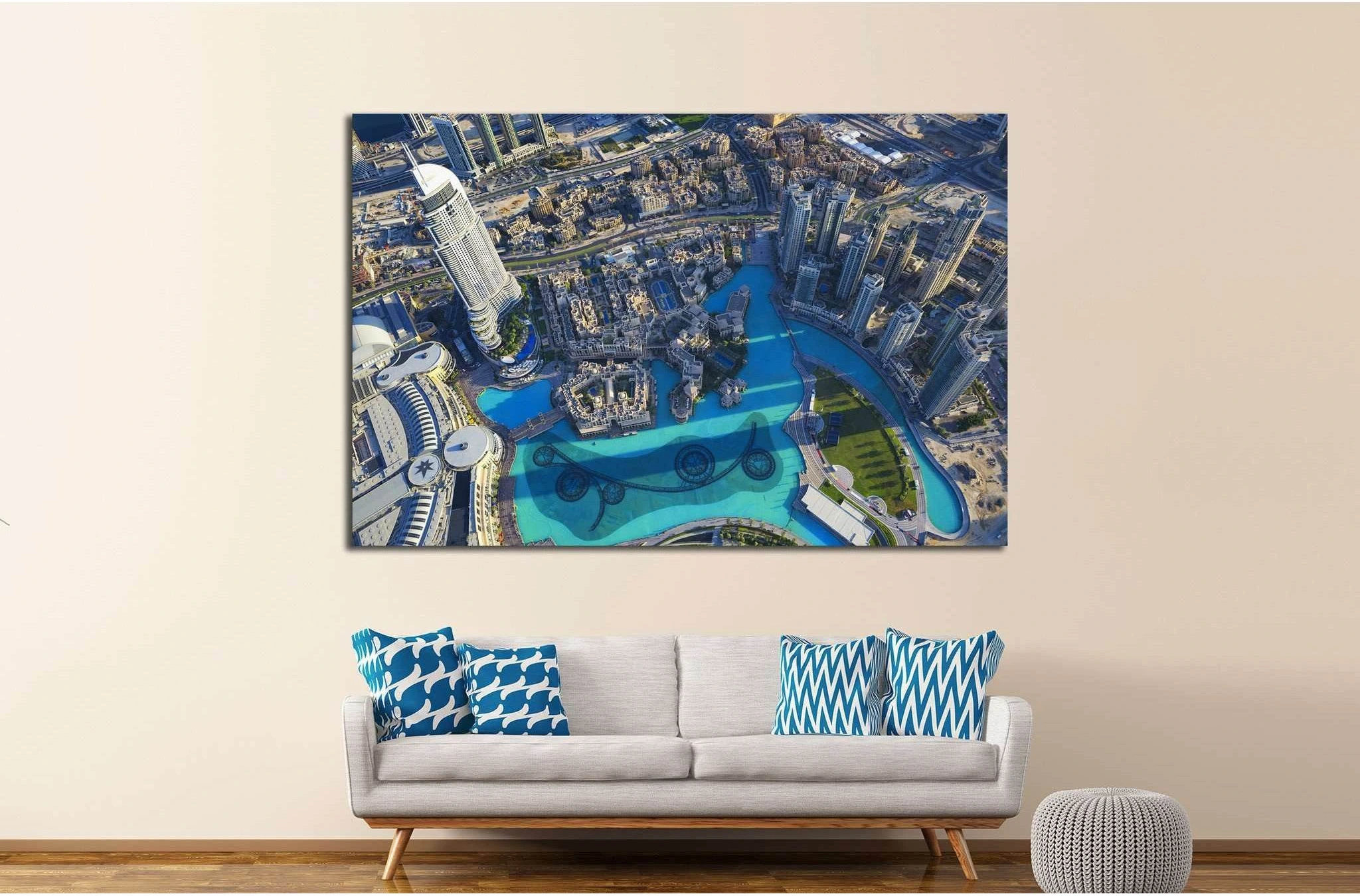 View of Dubai city from the top of a tower №1146 Ready to Hang Canvas Print - Zellart Canvas Prints ALL_Products, s-1146