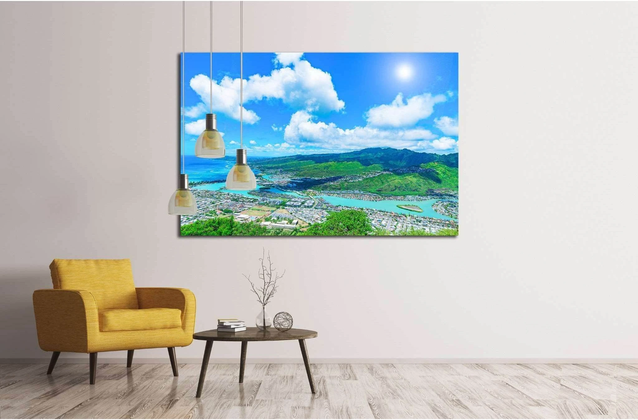View of Hawaii Kai, City & County of Honolulu, Koko Head near Honolulu - Hawaii №1910 Ready to Hang Canvas Print - Zellart Canvas Prints ALL_Products, s-1910