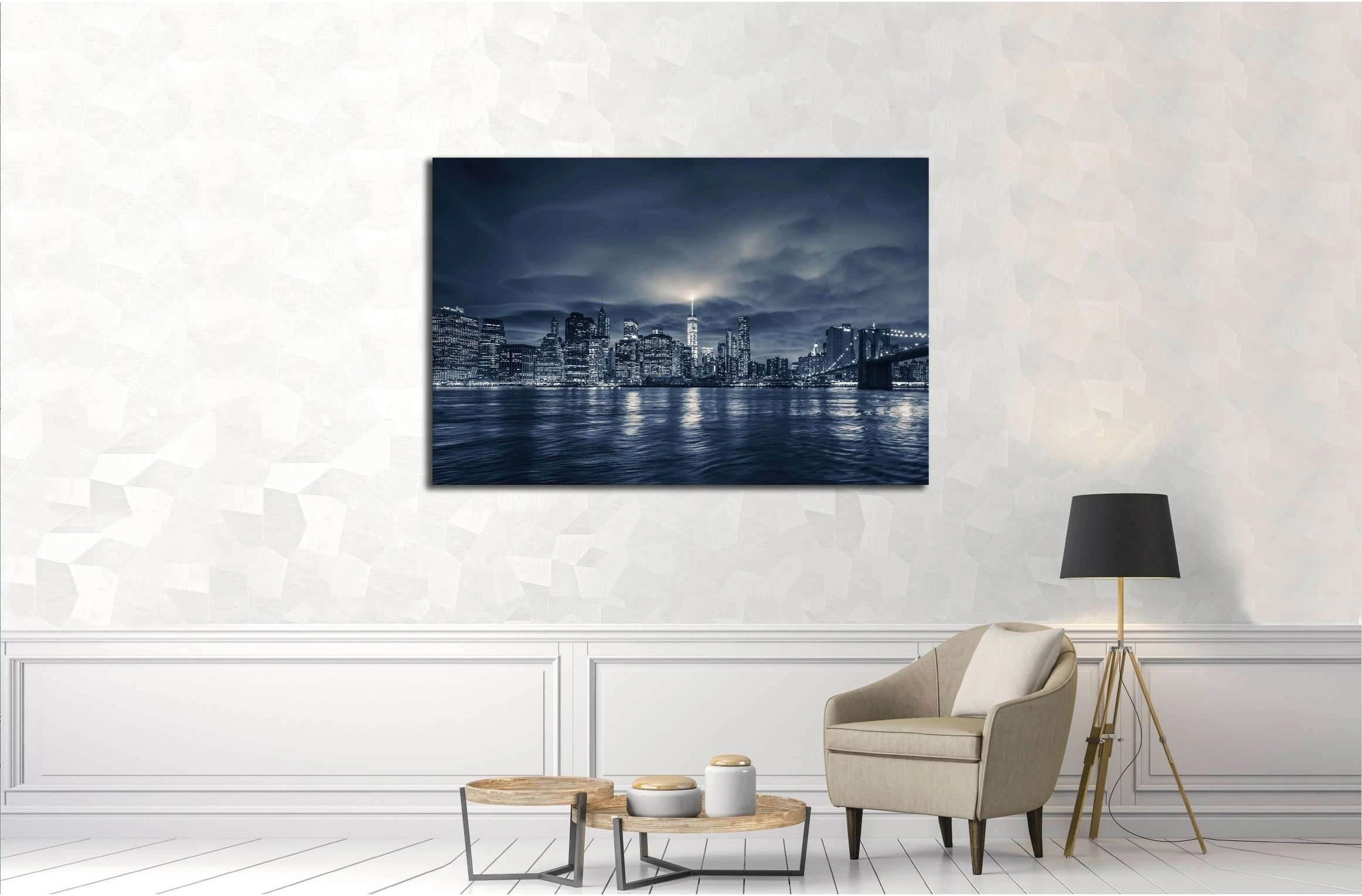 View of Manhattan at night, New York City №2997 Ready to Hang Canvas Print - Zellart Canvas Prints 0_NY_ART, ALL_Products, s-2997
