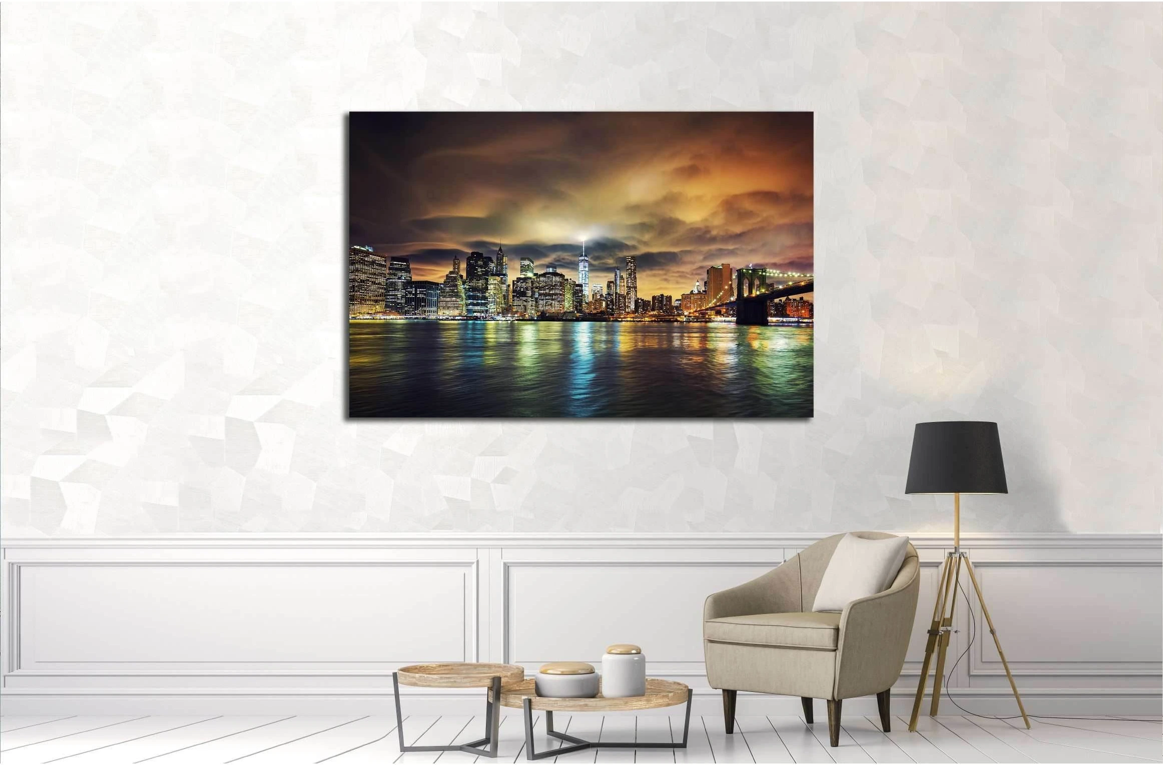 View of Manhattan at sunset, New York City №2993 Ready to Hang Canvas Print - Zellart Canvas Prints 0_NY_ART, ALL_Products, s-2993