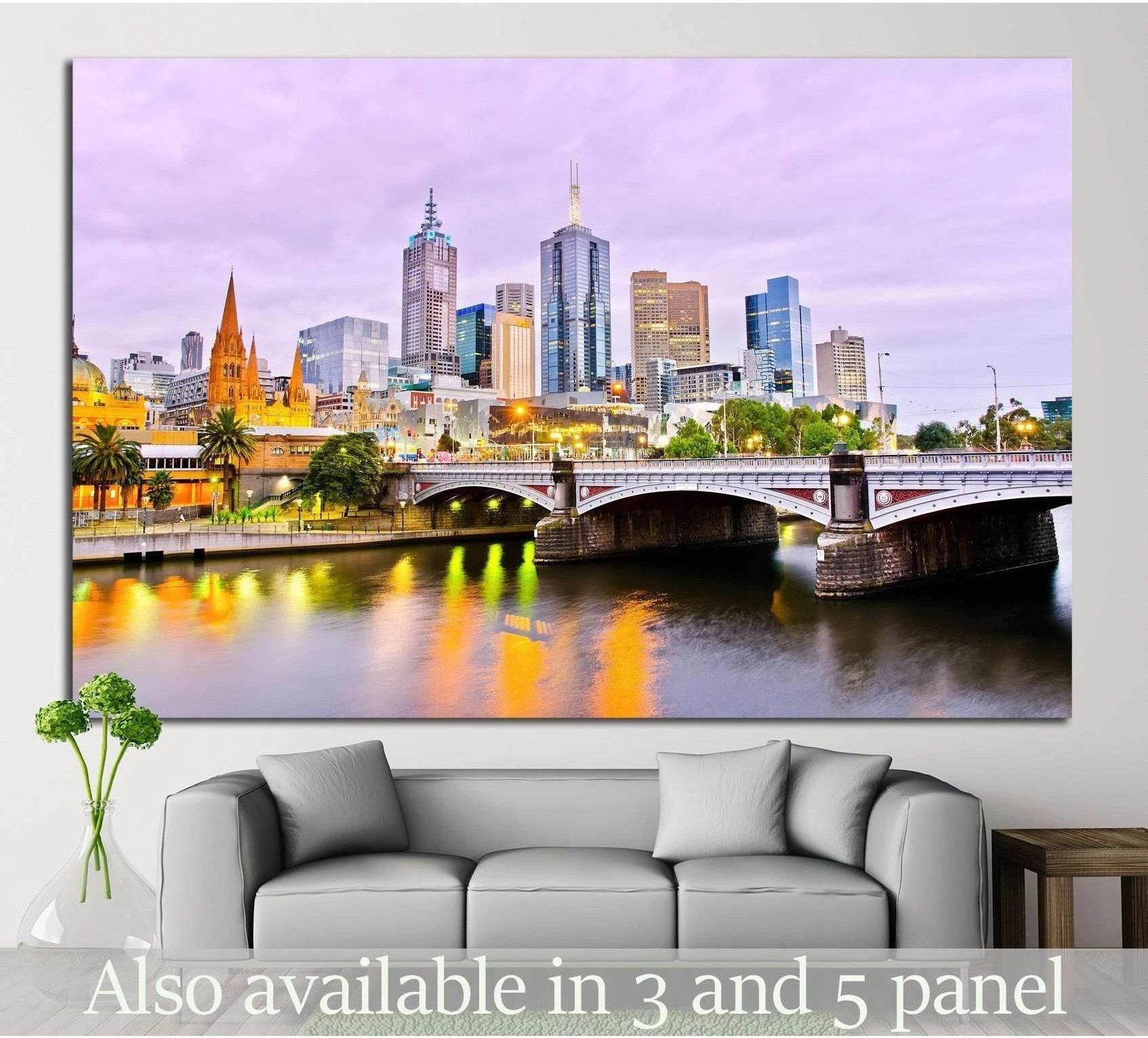 View of Melbourne №804 Ready to Hang Canvas Print - Zellart Canvas Prints ALL_Products, s-804