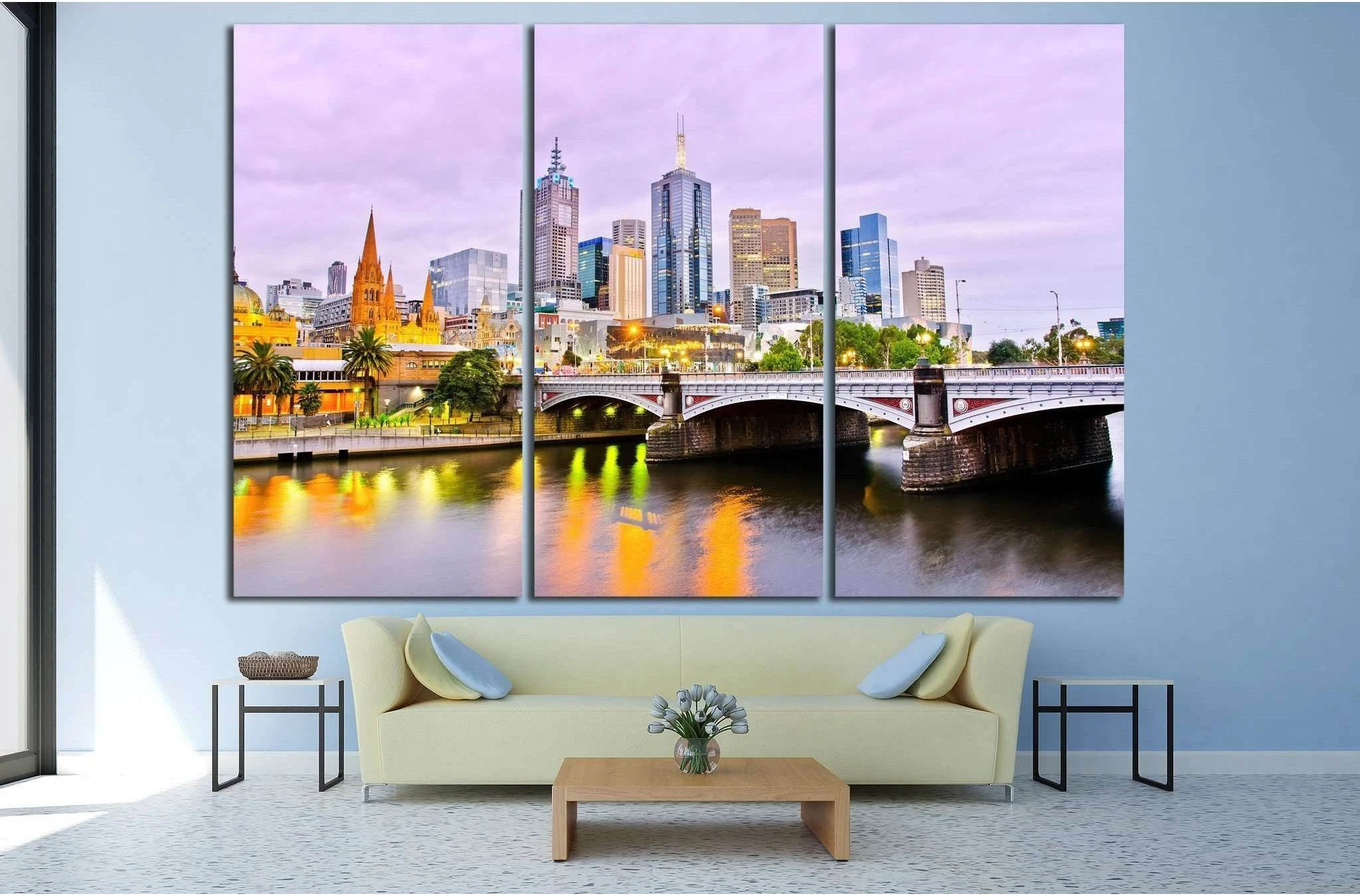View of Melbourne №804 Ready to Hang Canvas Print - Zellart Canvas Prints ALL_Products, s-804