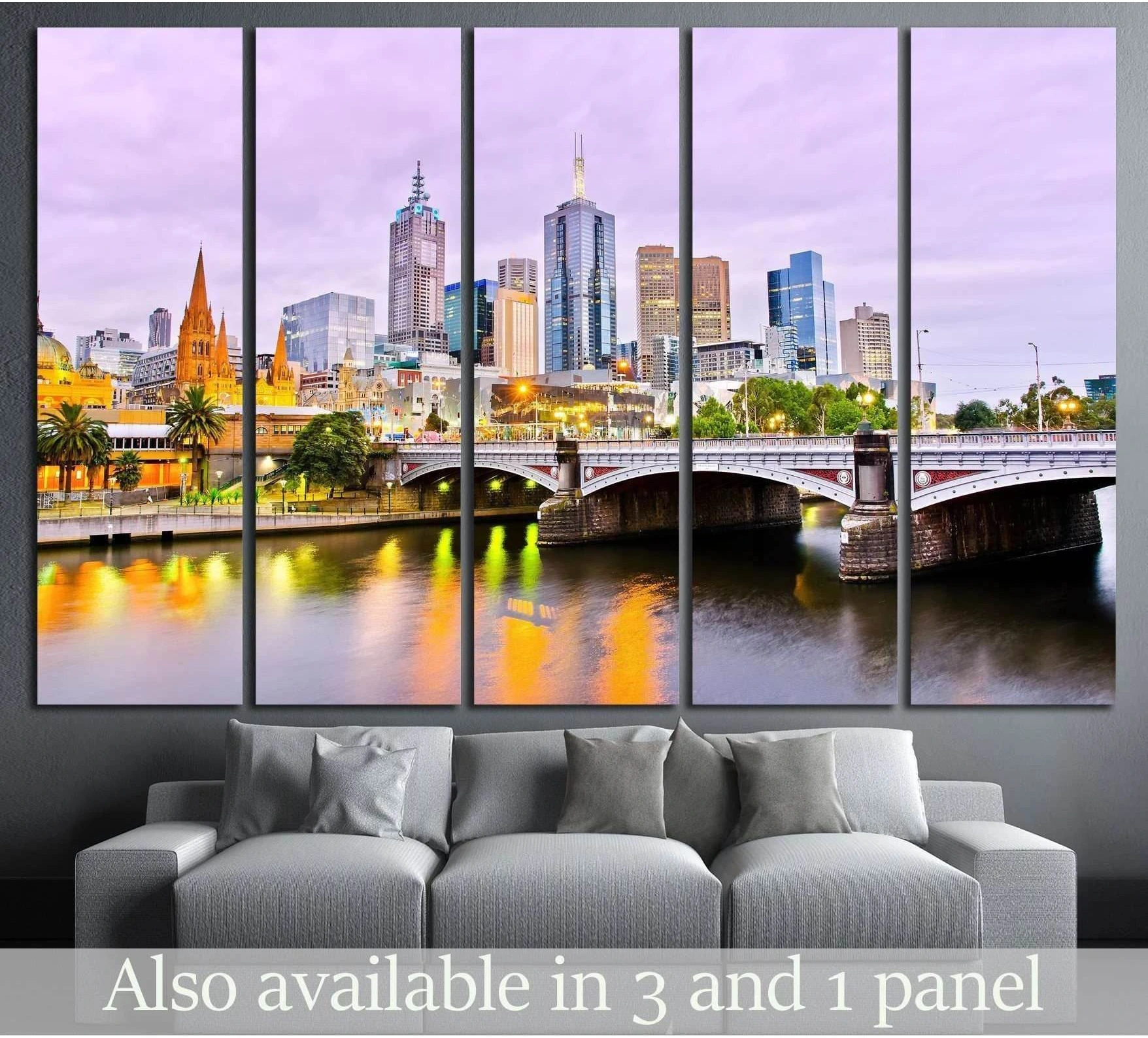 View of Melbourne skyline №800 Ready to Hang Canvas Print - Zellart Canvas Prints ALL_Products, s-800