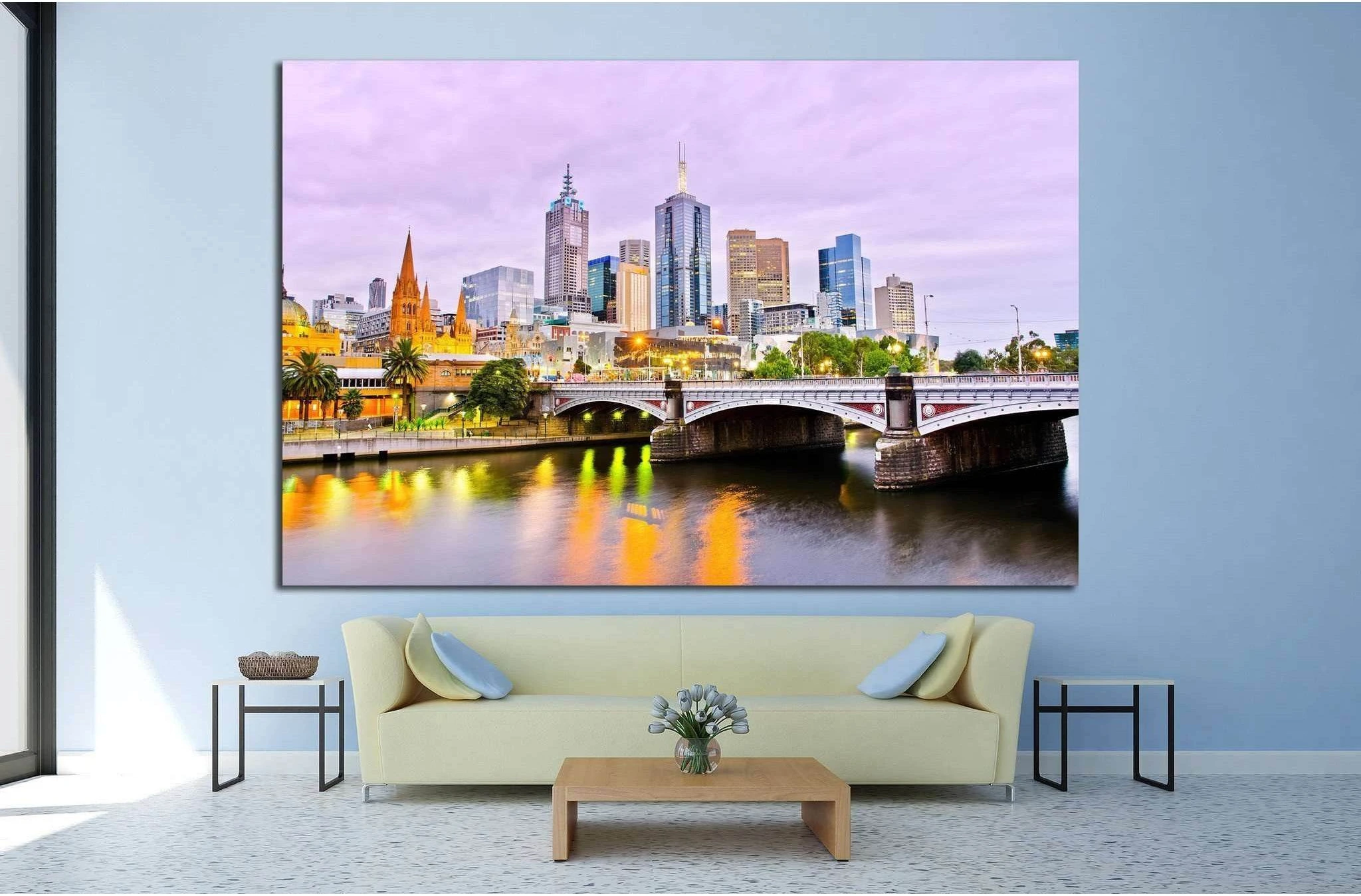 View of Melbourne skyline №800 Ready to Hang Canvas Print - Zellart Canvas Prints ALL_Products, s-800