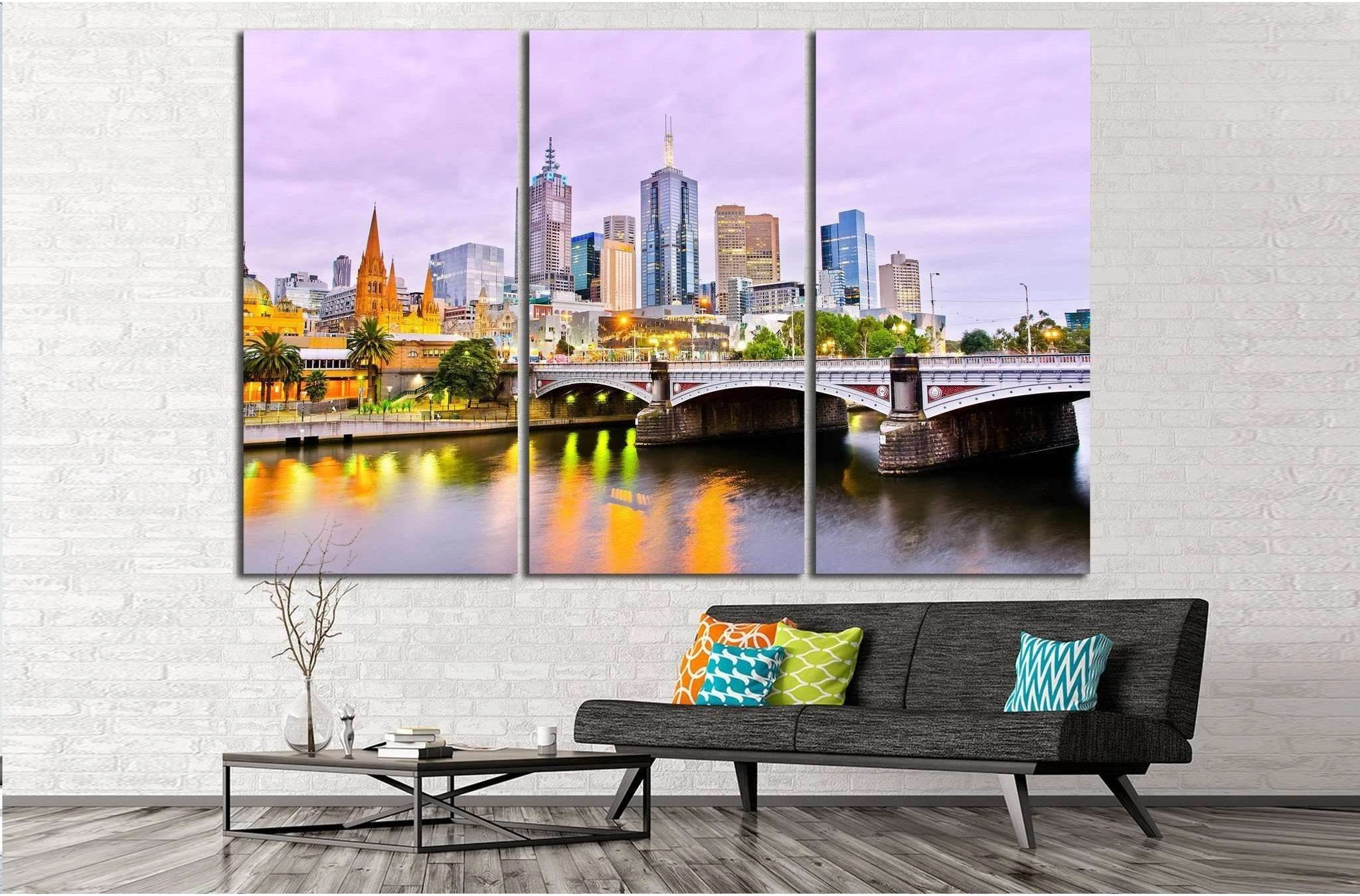 View of Melbourne skyline №800 Ready to Hang Canvas Print - Zellart Canvas Prints ALL_Products, s-800