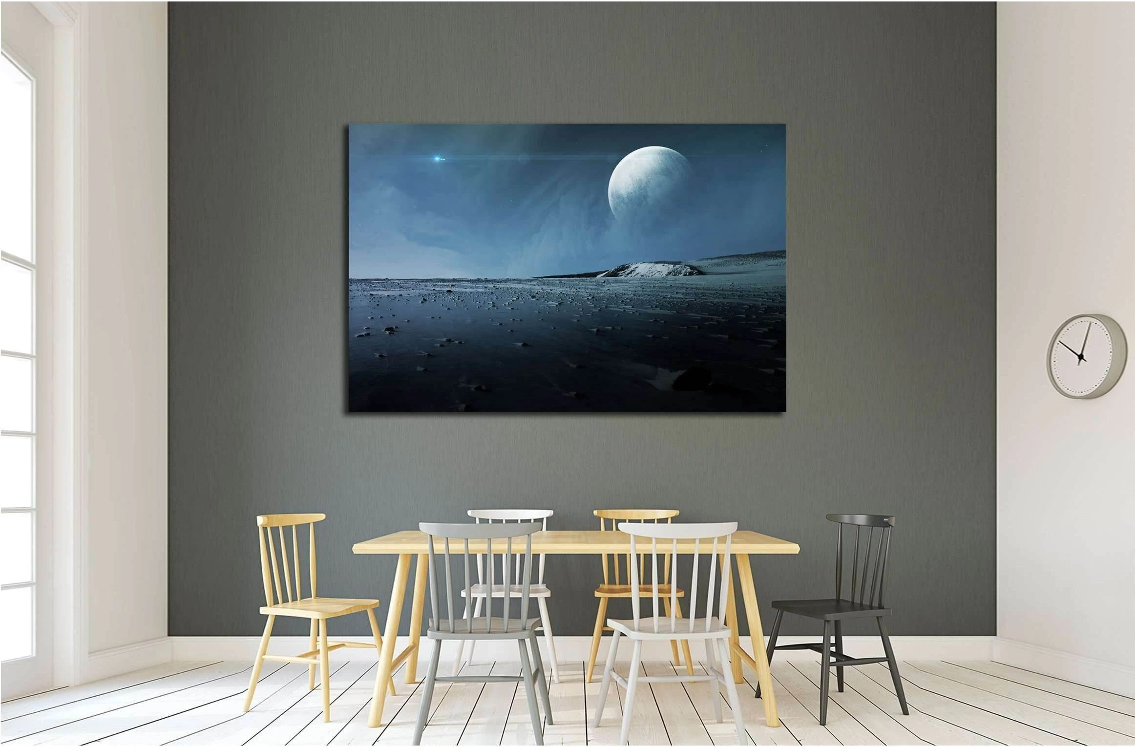 View of Pluto from Charon. Elements of this image furnished by NASA №2435 Ready to Hang Canvas Print - Zellart Canvas Prints ALL_Products, s-2435