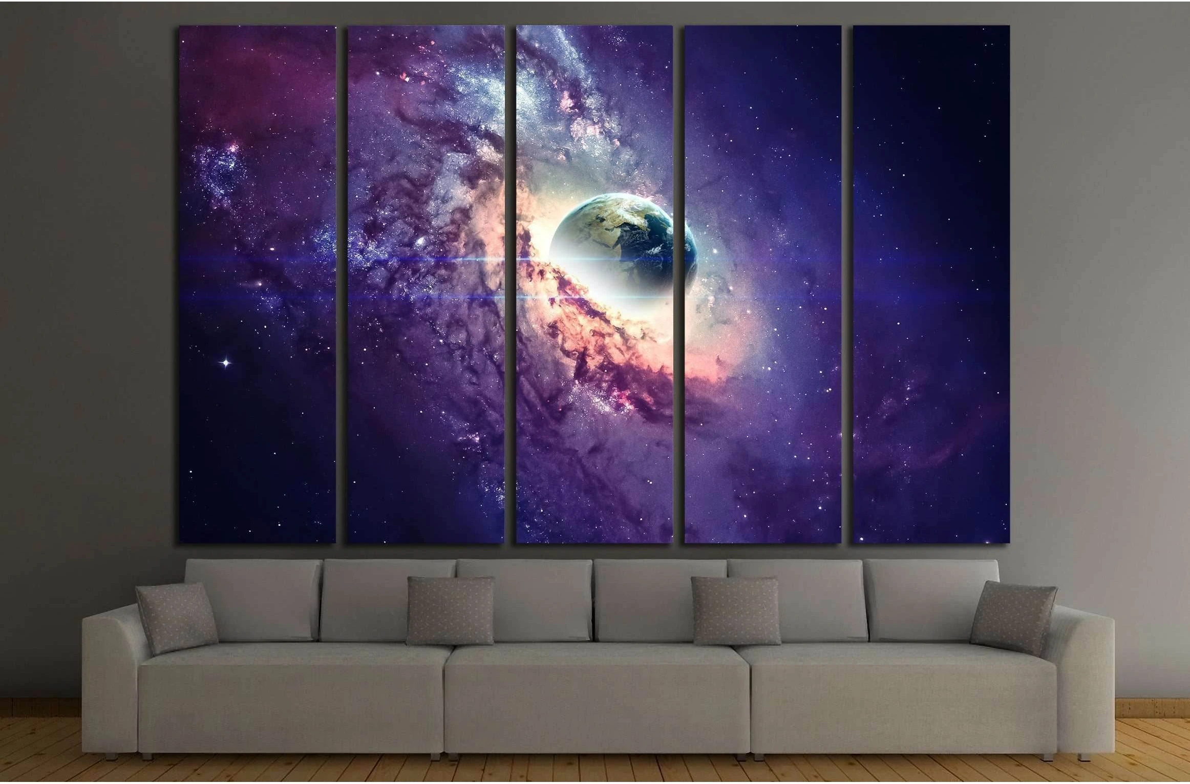View of Pluto from Charon. Elements of this image furnished by NASA №2436 Ready to Hang Canvas Print - Zellart Canvas Prints ALL_Products, s-2436