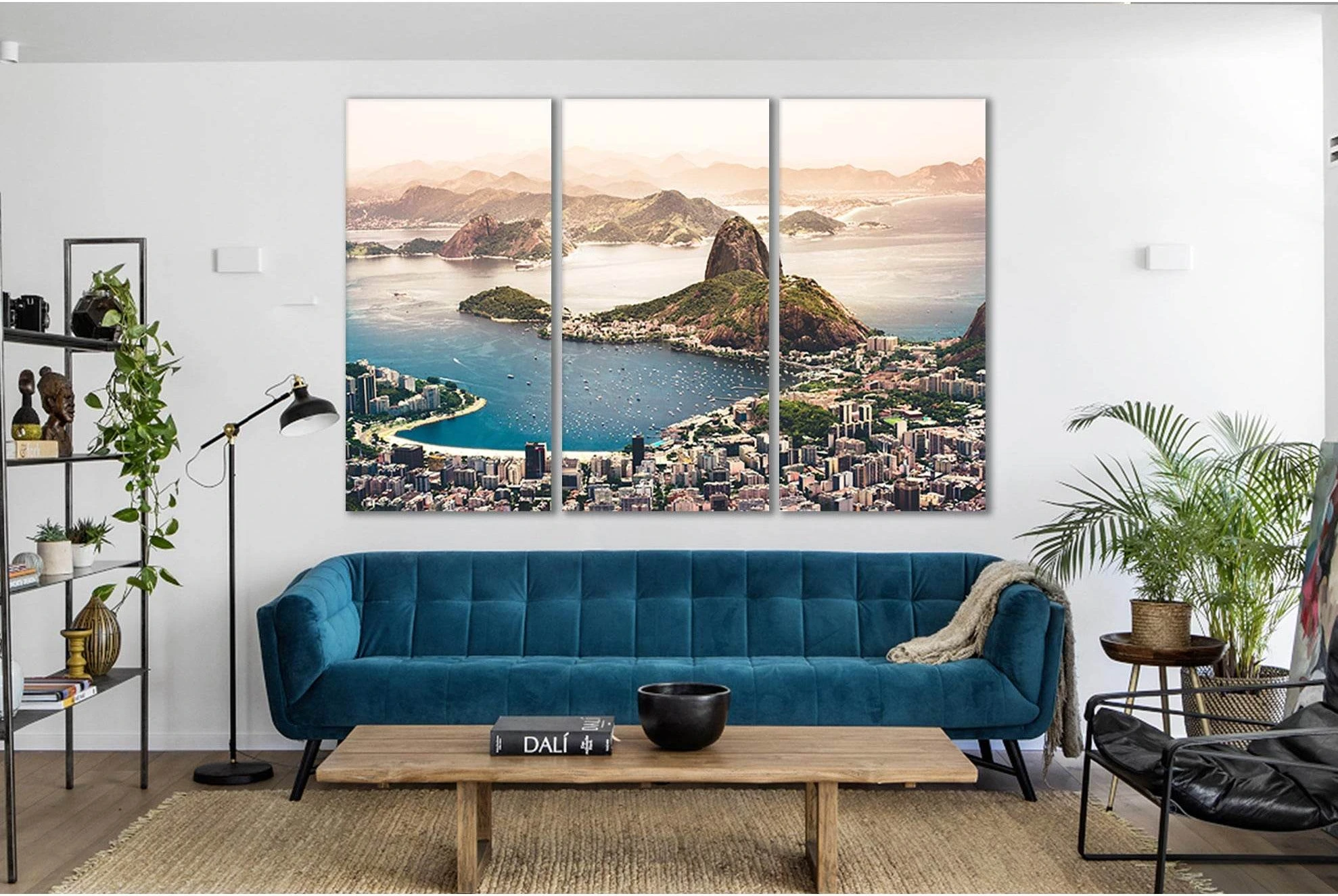View of Rio de Janeiro Coastal Cityscape Wall Art (Canvas Print) showing blue ocean wall art with water and coastal depth.
