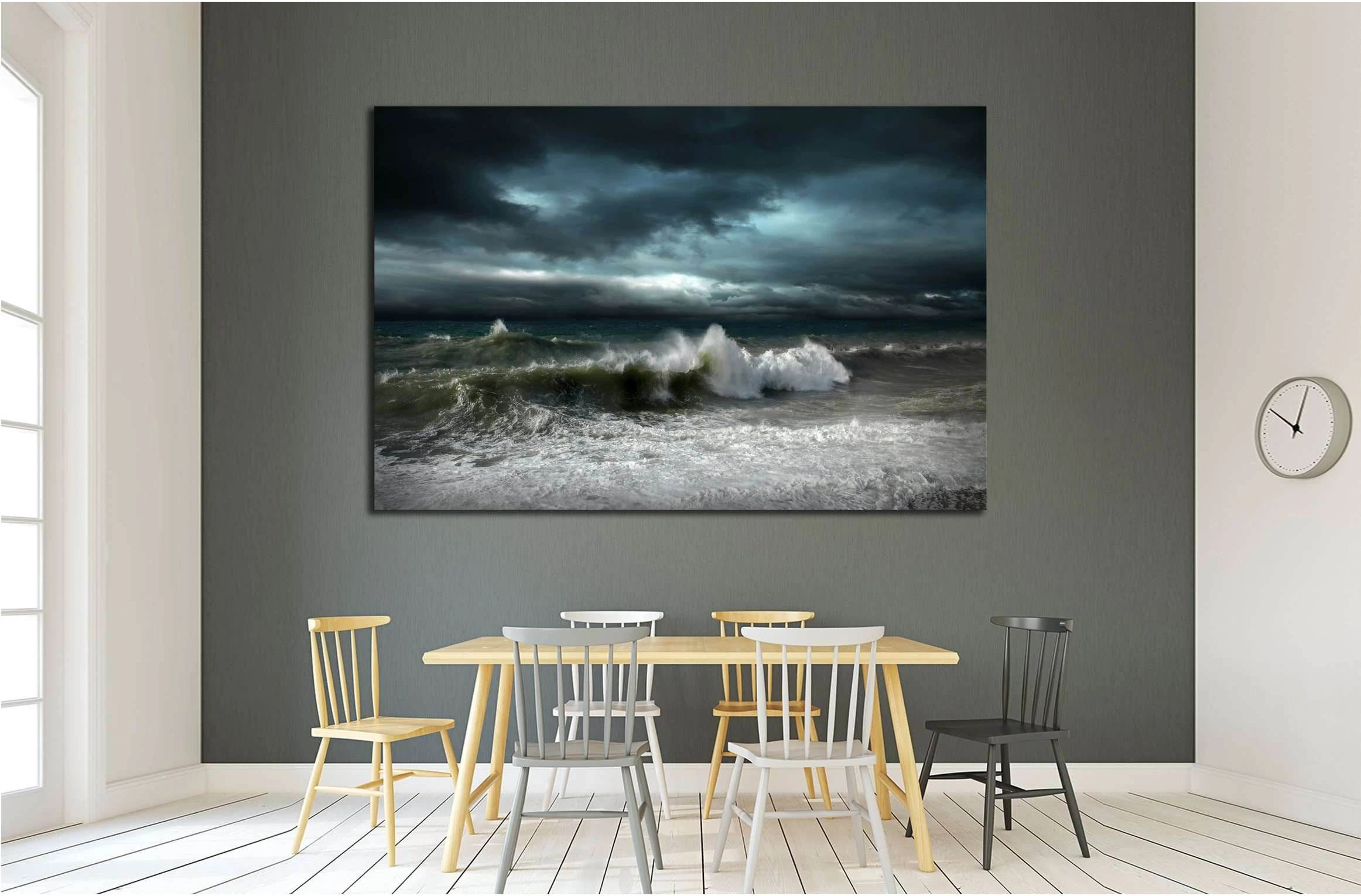 View of storm seascape №2864 Ready to Hang Canvas Print - Zellart Canvas Prints ALL_Products, s-2864