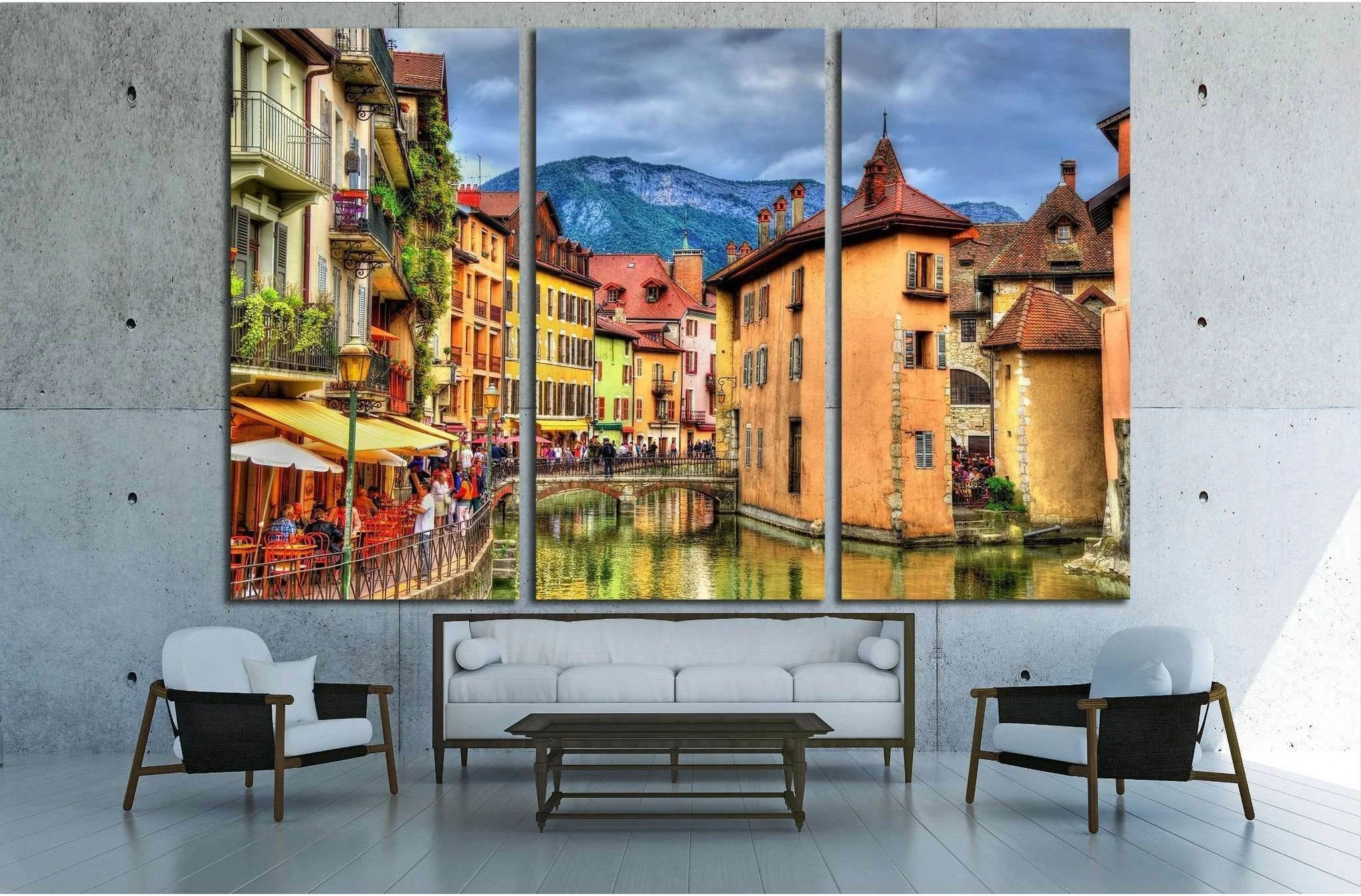 View of the old town of Annecy - France №1708 Ready to Hang Canvas Print - Zellart Canvas Prints ALL_Products, s-1708