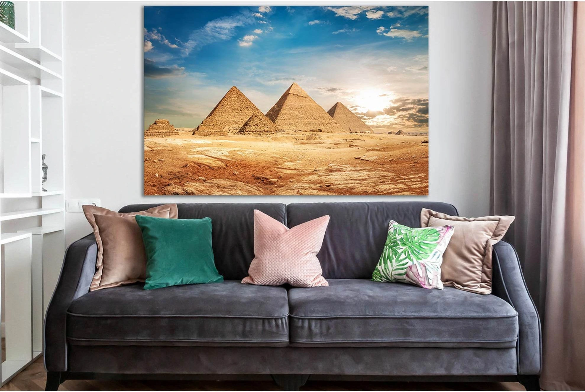 View Of The Pyramids №SL1402 Ready to Hang Canvas Print - Zellart Canvas Prints 0new, ALL_Products, Architecture