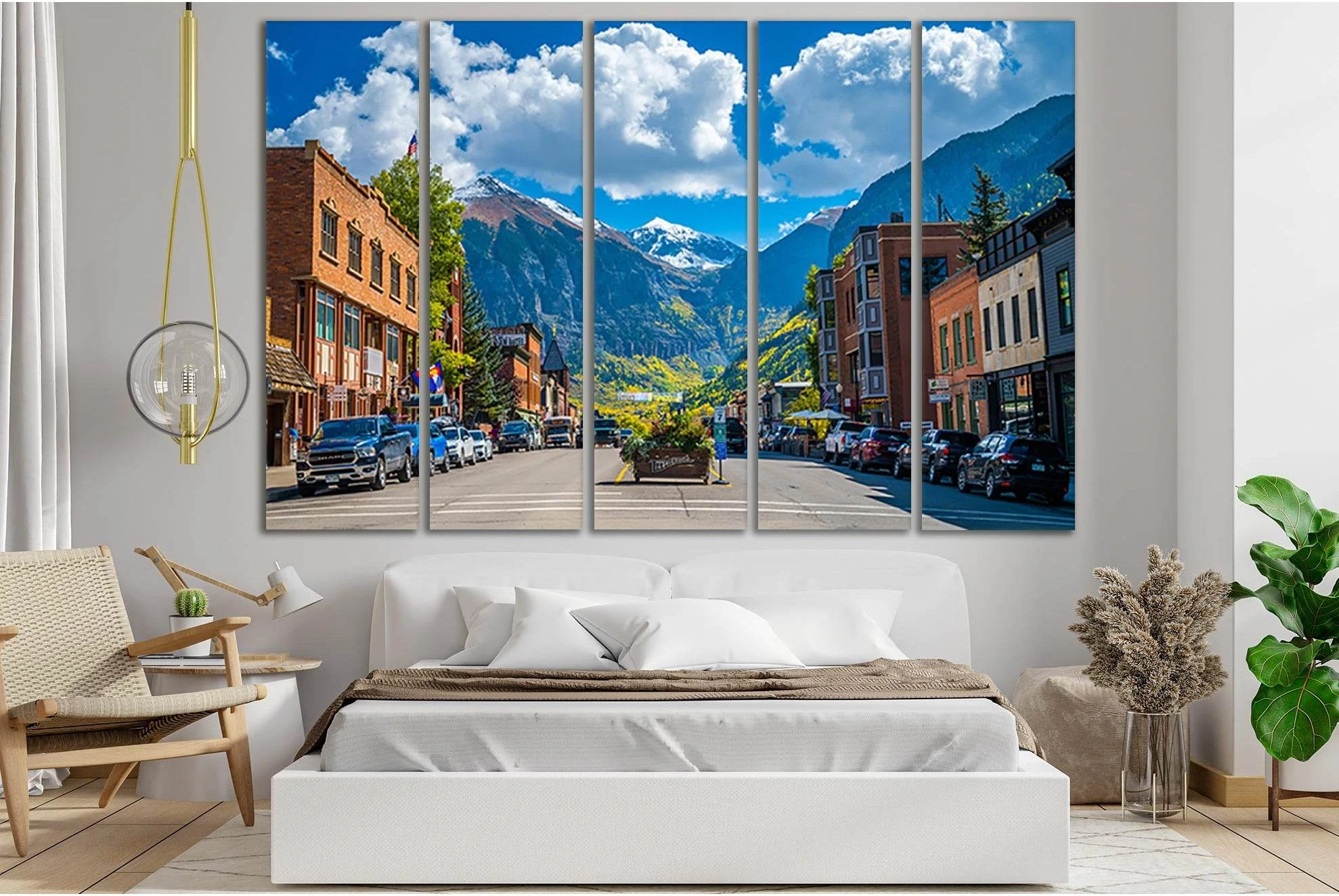 View Of Town Telluride Colorado №SL300 Ready to Hang Canvas Print - Zellart Canvas Prints 0new, ALL_Products, Cityscapes & Skylines