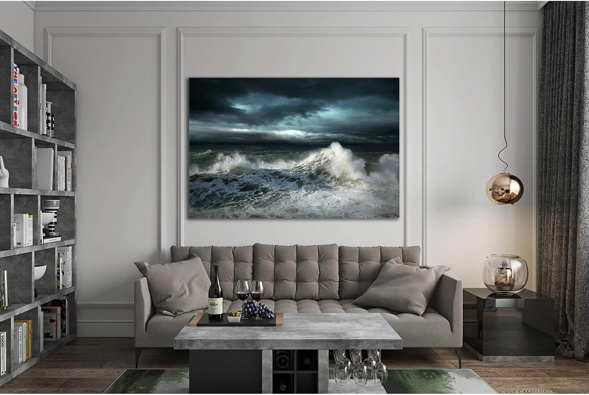View Storm Seascape №SL53 Ready to Hang Canvas Print - Zellart Canvas Prints 0new, ALL_Products, Beach Ocean & Waves