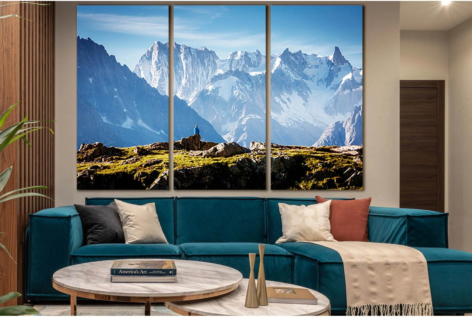 Views Mont Blanc Glacier №SL1342 Ready to Hang Canvas Print - Zellart Canvas Prints 0new, ALL_Products, Glacials, Mountains Wall Art