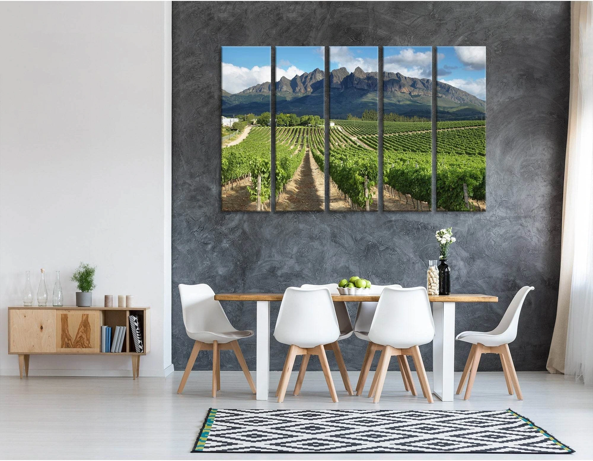Vineyards Landscape Near Wellington, South Africa №04212 Ready to Hang Canvas Print - Zellart Canvas Prints ALL_Products