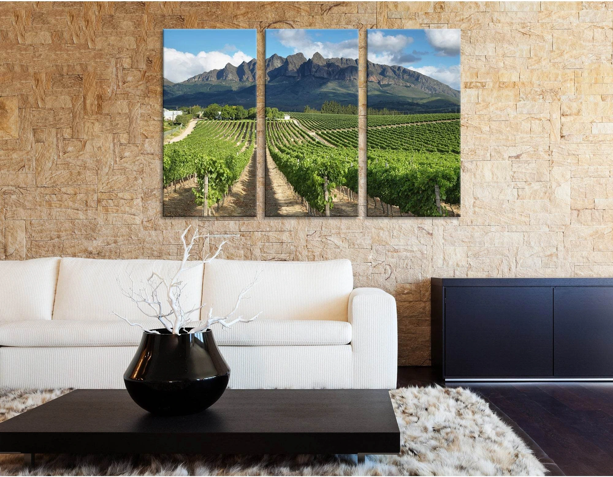 Vineyards Landscape Near Wellington, South Africa №04212 Ready to Hang Canvas Print - Zellart Canvas Prints ALL_Products